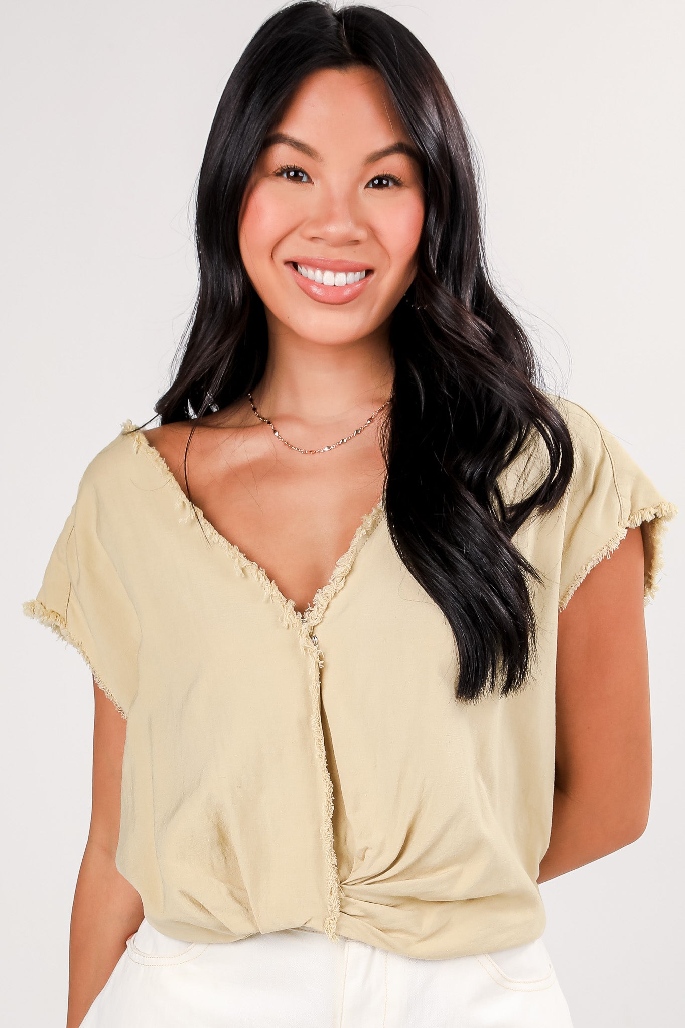 FINAL SALE - Never Giving Up Light Olive Blouse