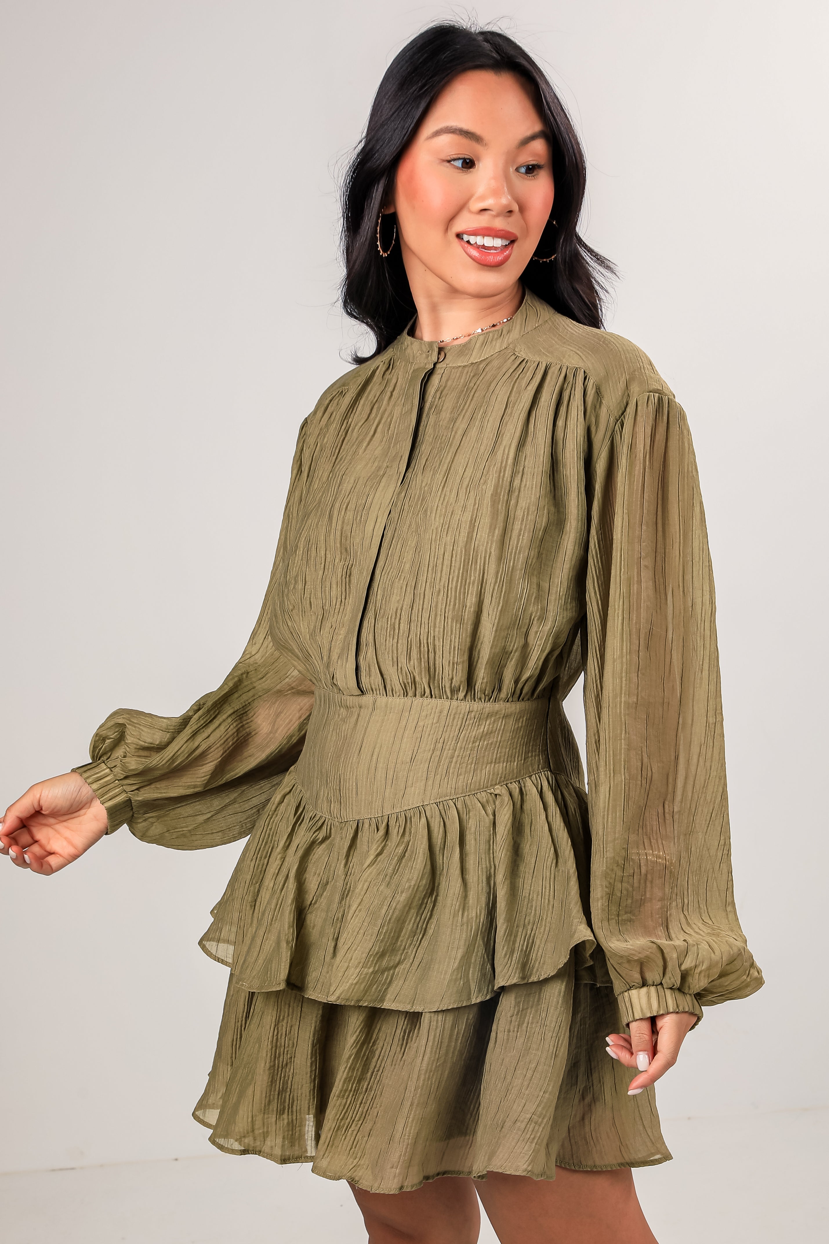 FINAL SALE - Choose Yourself Olive Mini Dress
