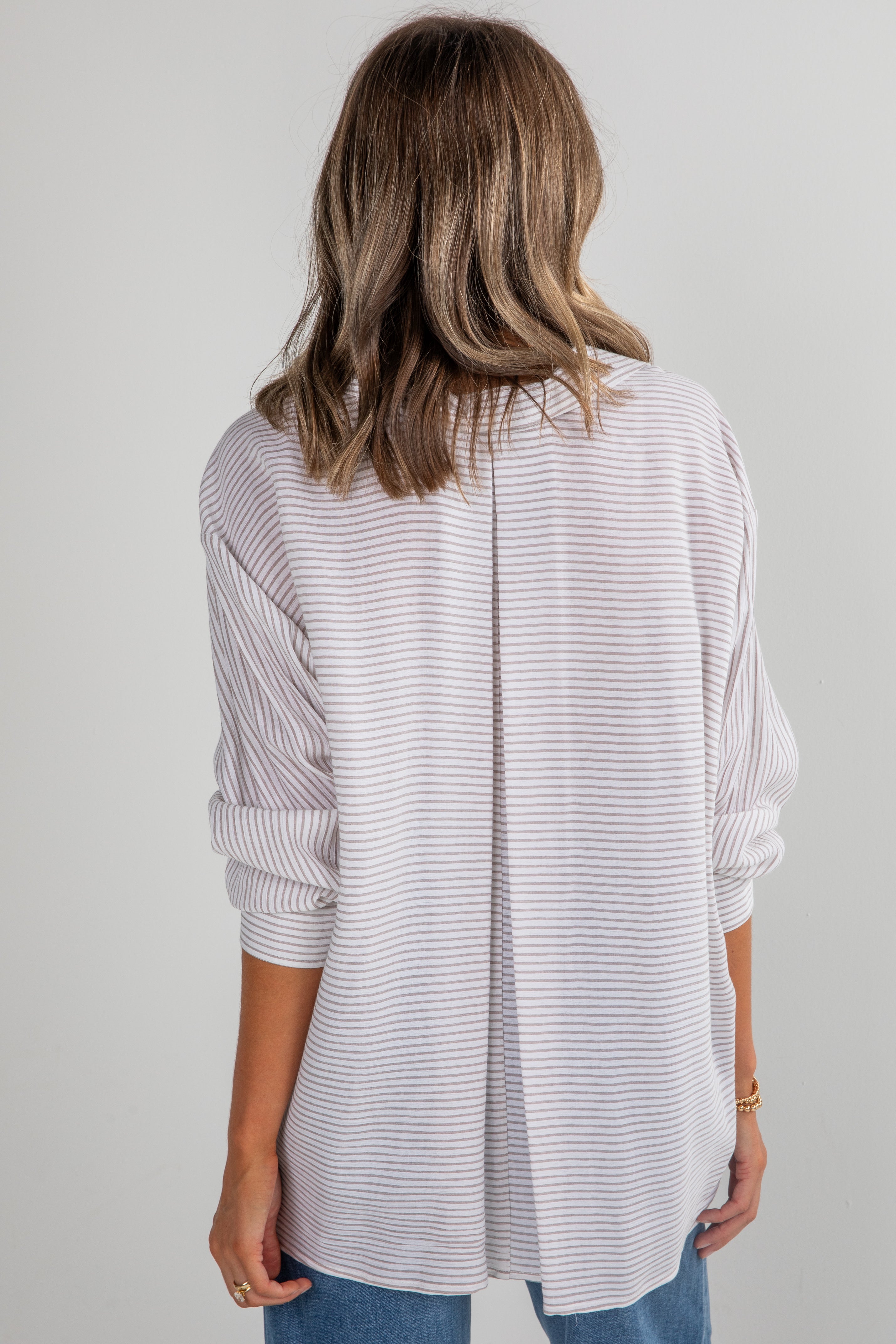 FINAL SALE - This Is The Day Off White Striped Button-Up Blouse