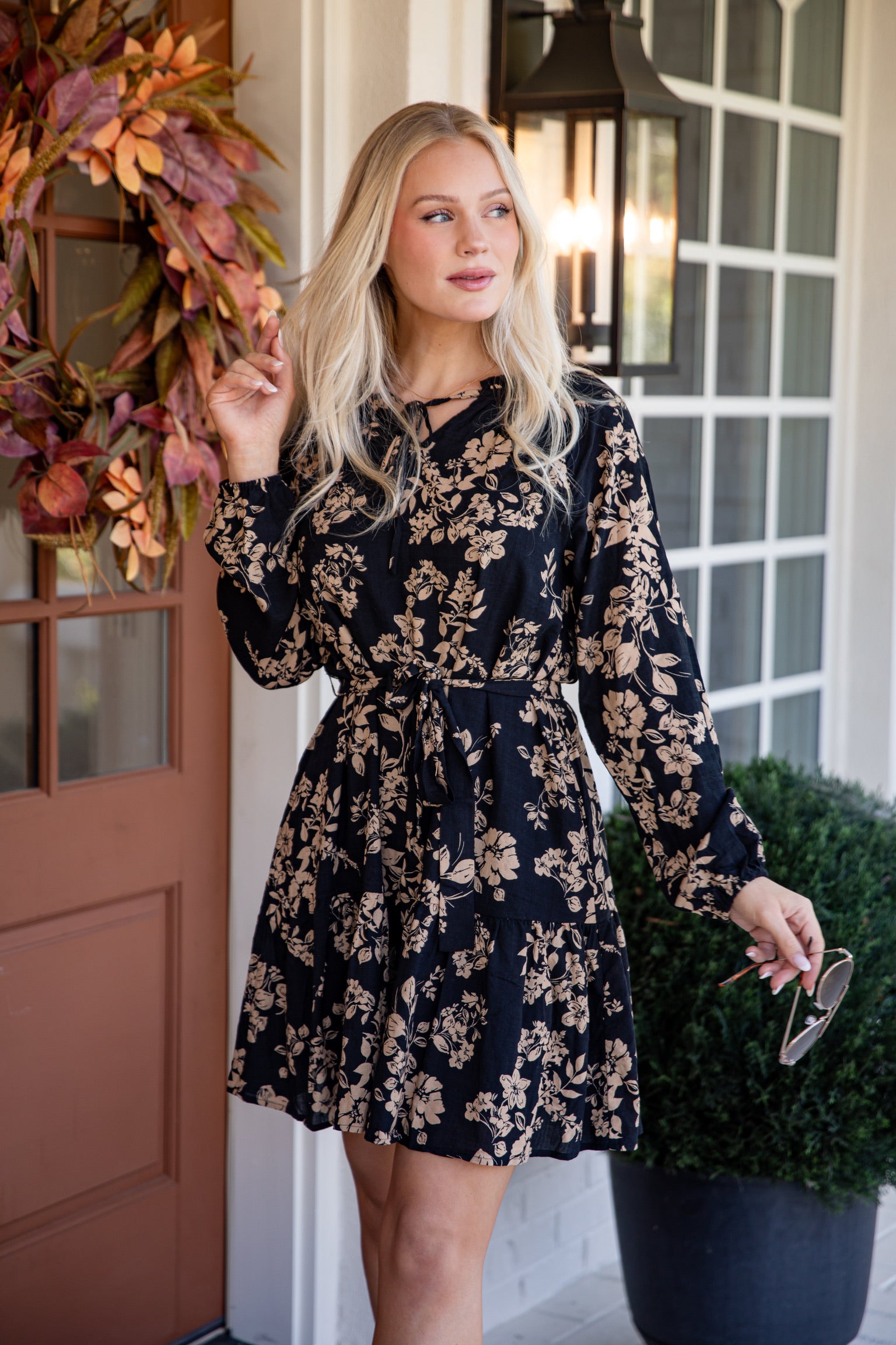 FINAL SALE - Going Out There Black Floral Mini Dress