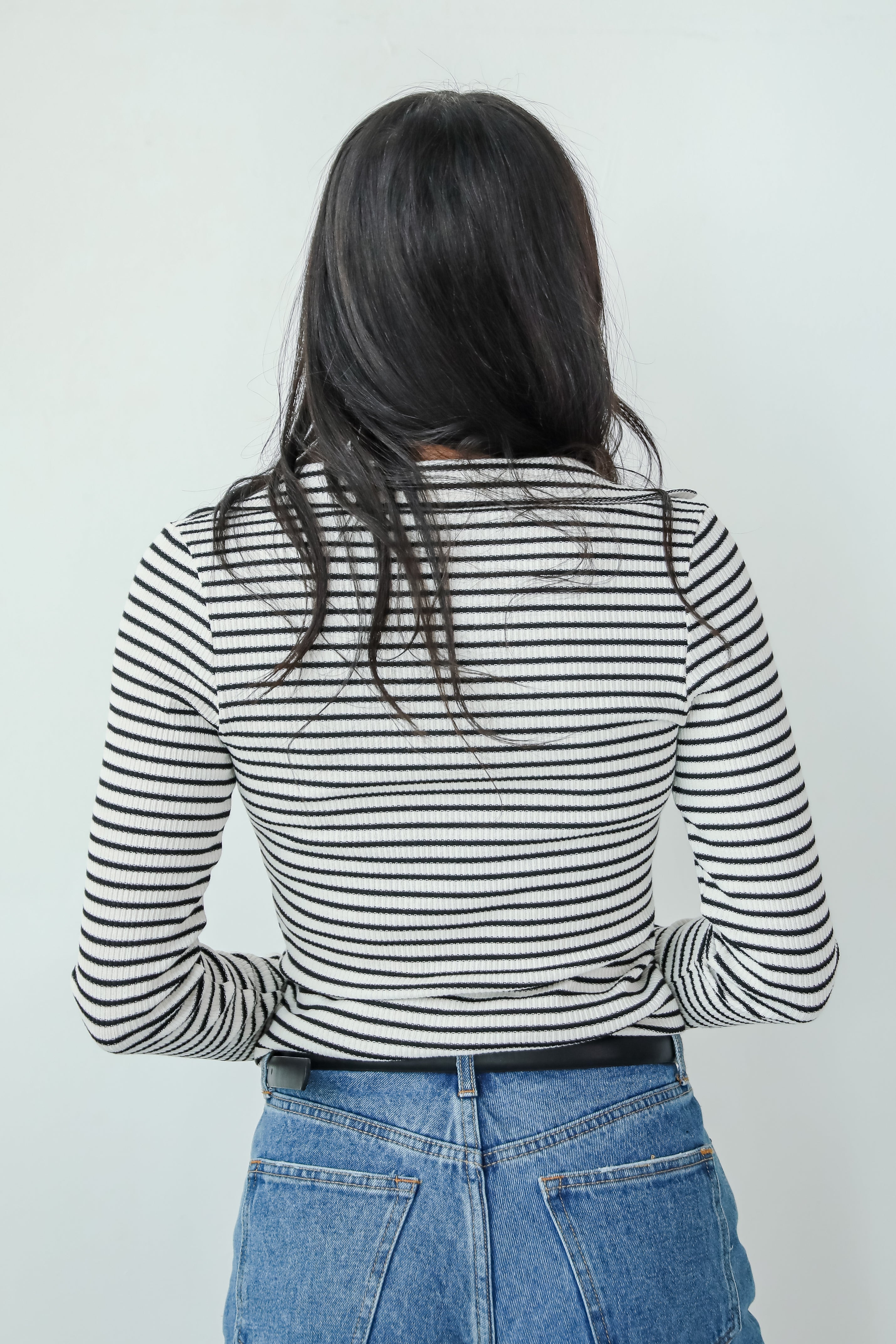FINAL SALE - Chic Existence Ivory Striped Collared Top