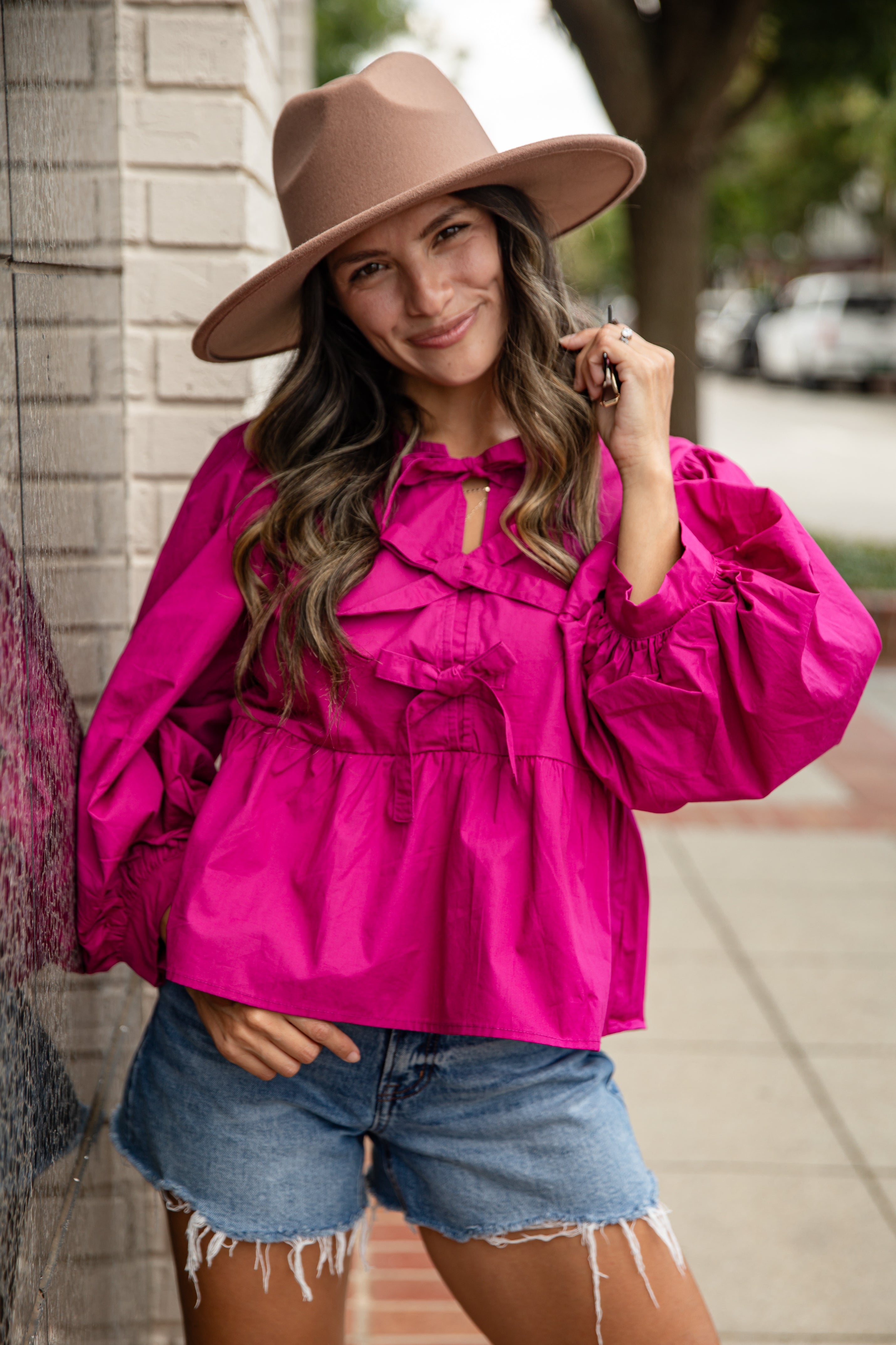 FINAL SALE - Just One Chance Tie Blouse