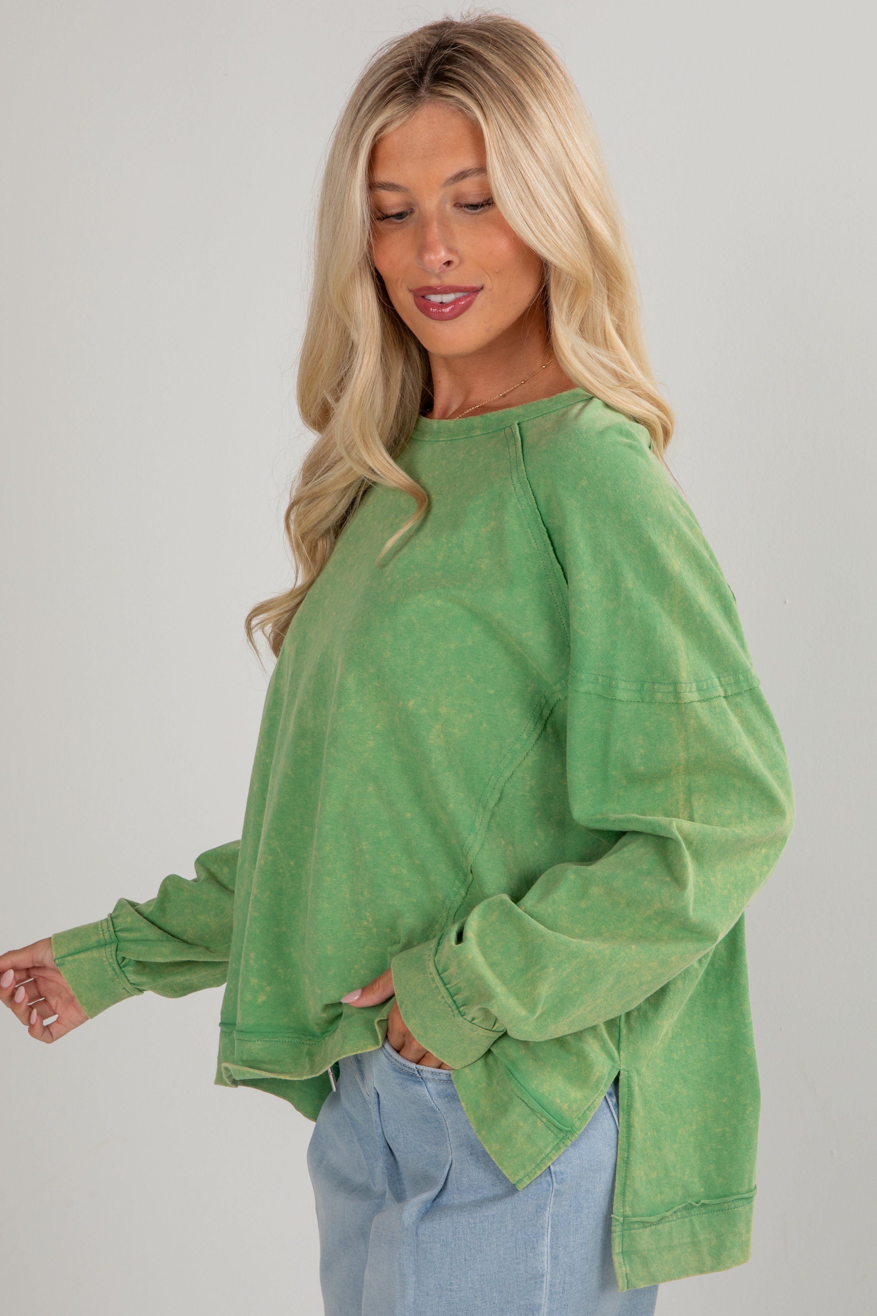 FINAL SALE - Best Start To The Day Kelly Green Top