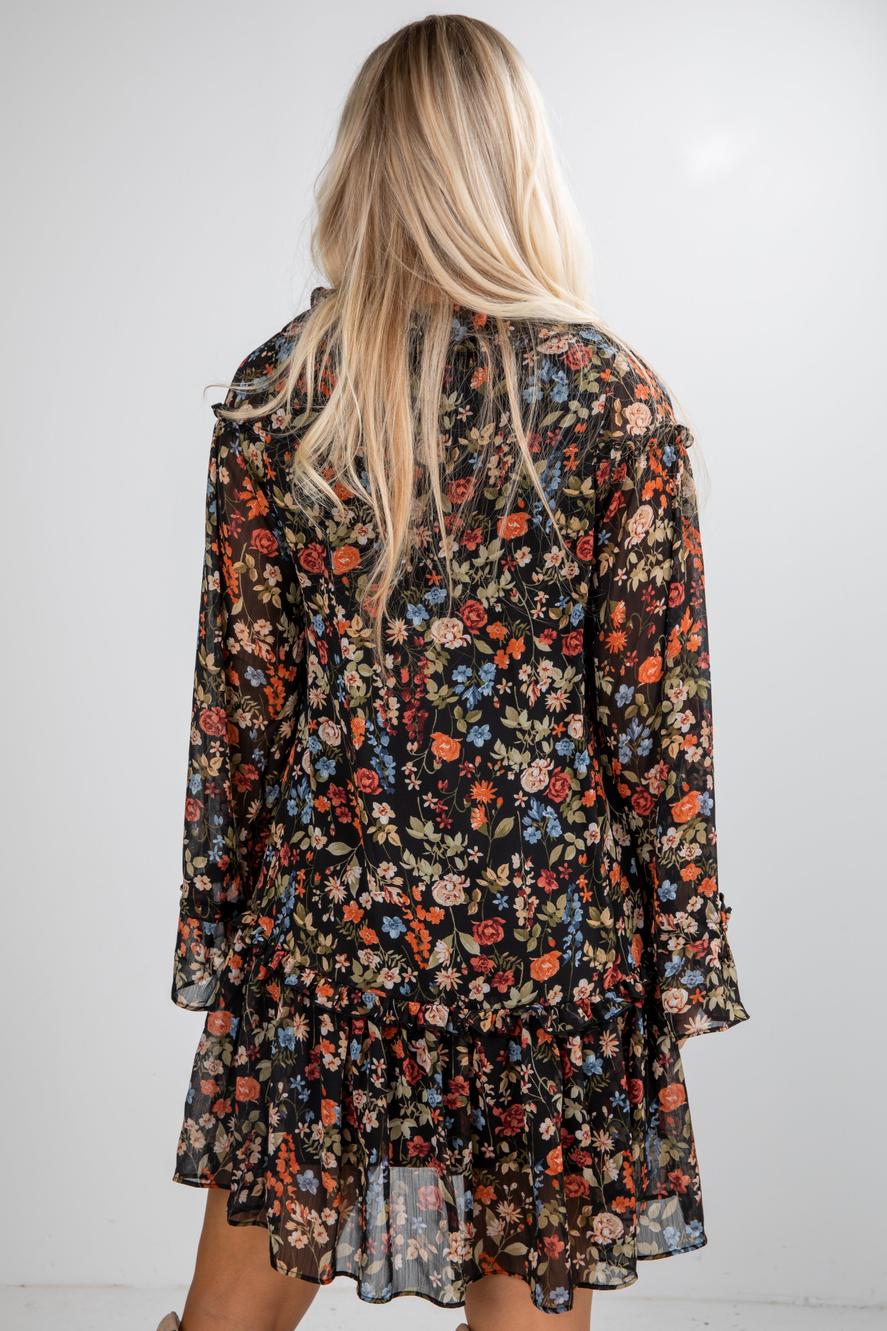FINAL SALE - Cheers To You Black Floral Mini Dress