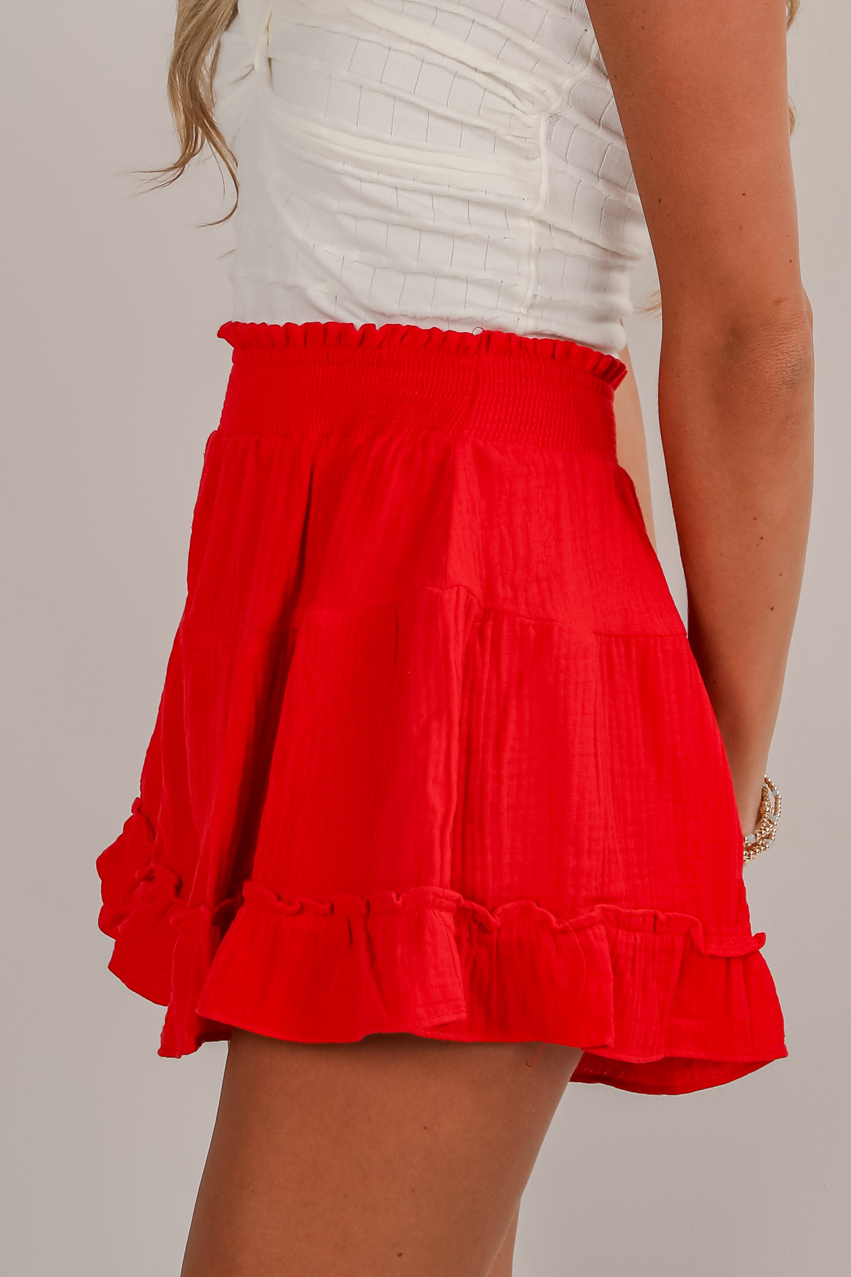 FINAL SALE - United In Love Linen Ruffle Shorts - DU DEAL