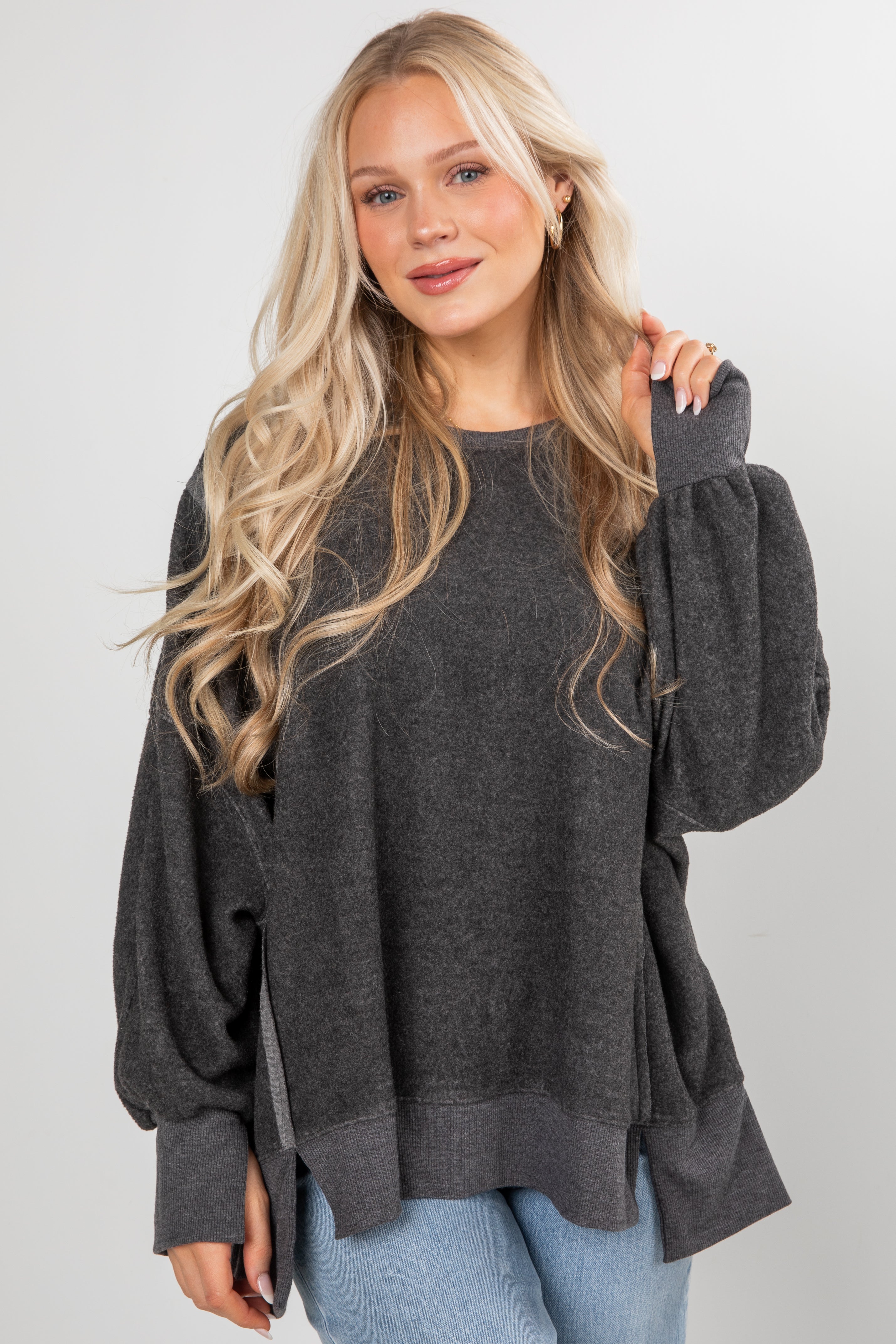 FINAL SALE - Snuggly Touch Soft Knit Oversized Pullover - DOORBUSTER