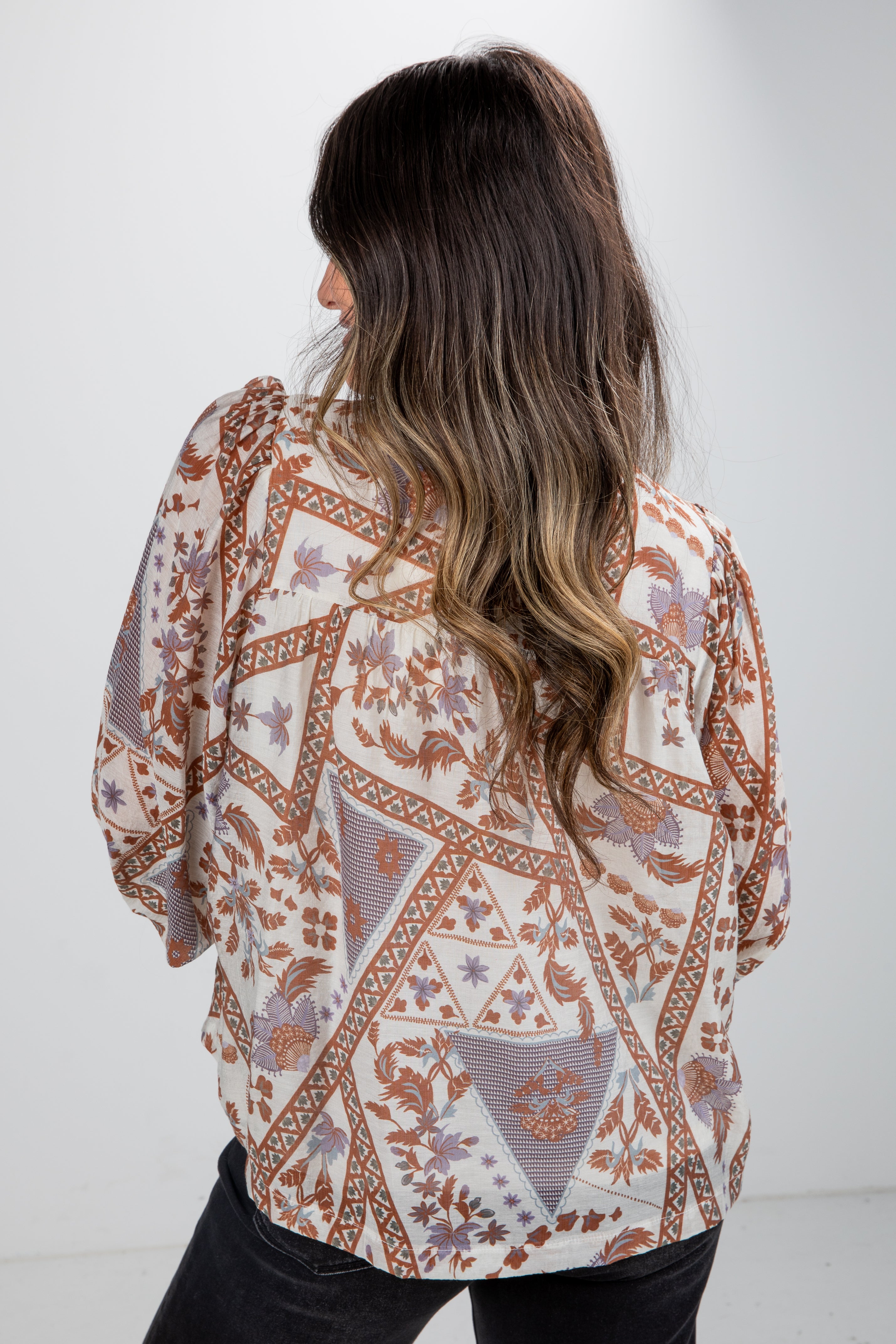 FINAL SALE - Happiness Follows Ivory Floral Blouse