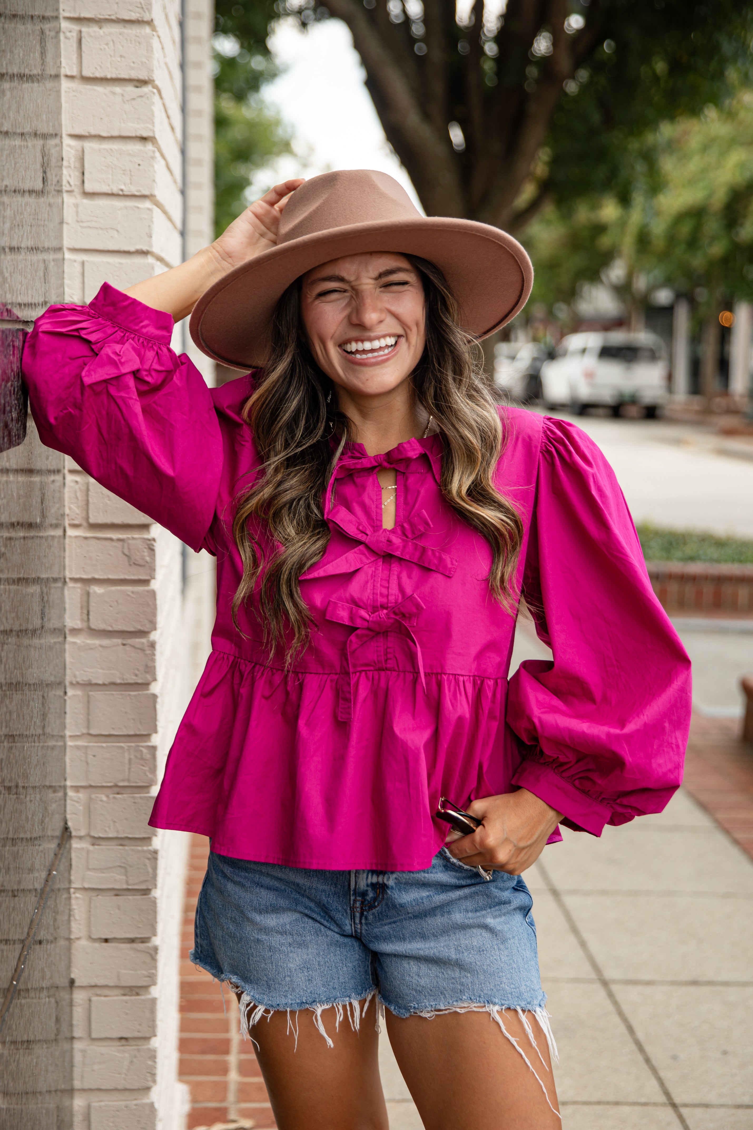 FINAL SALE - Just One Chance Tie Blouse