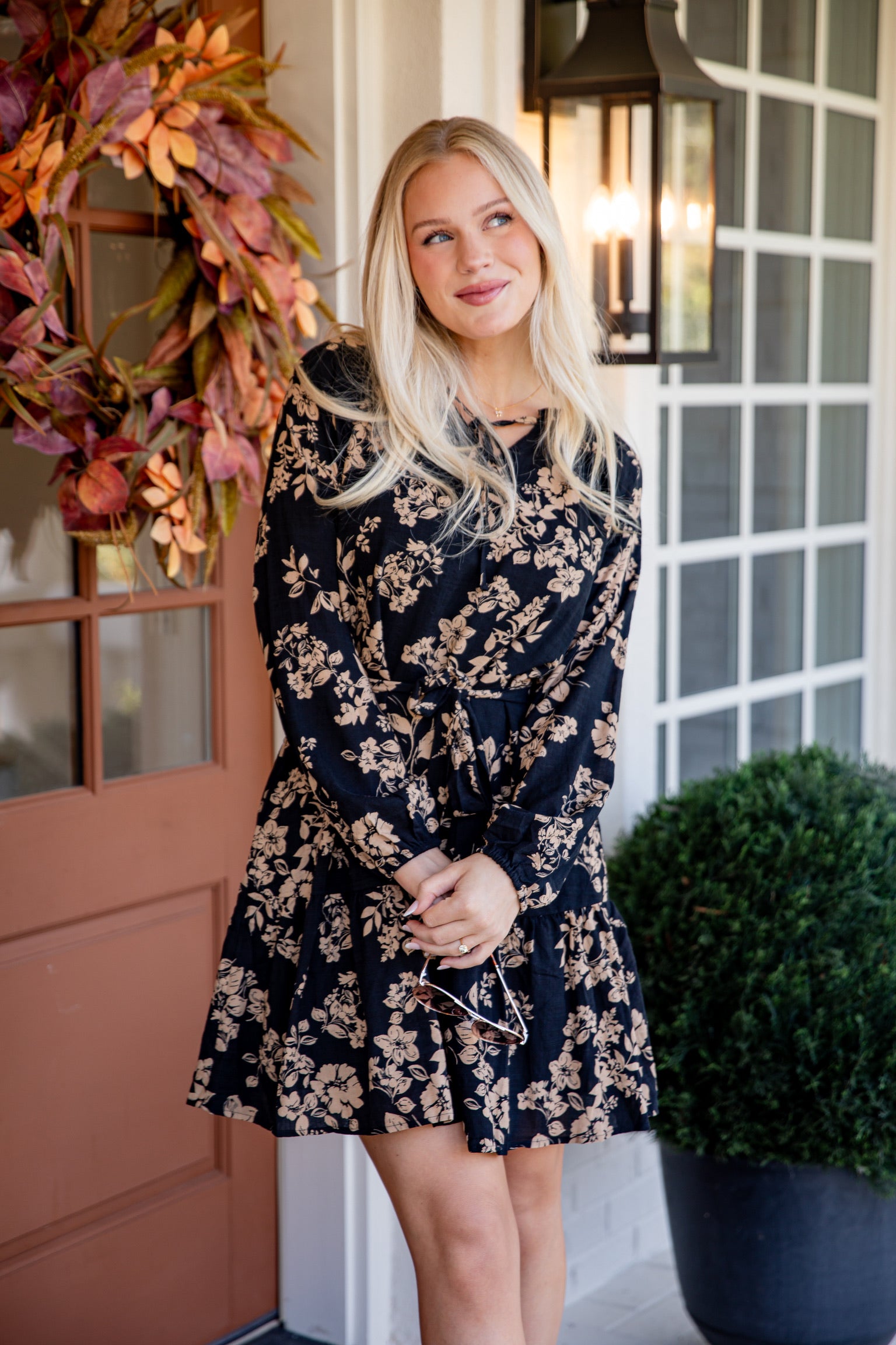 FINAL SALE - Going Out There Black Floral Mini Dress
