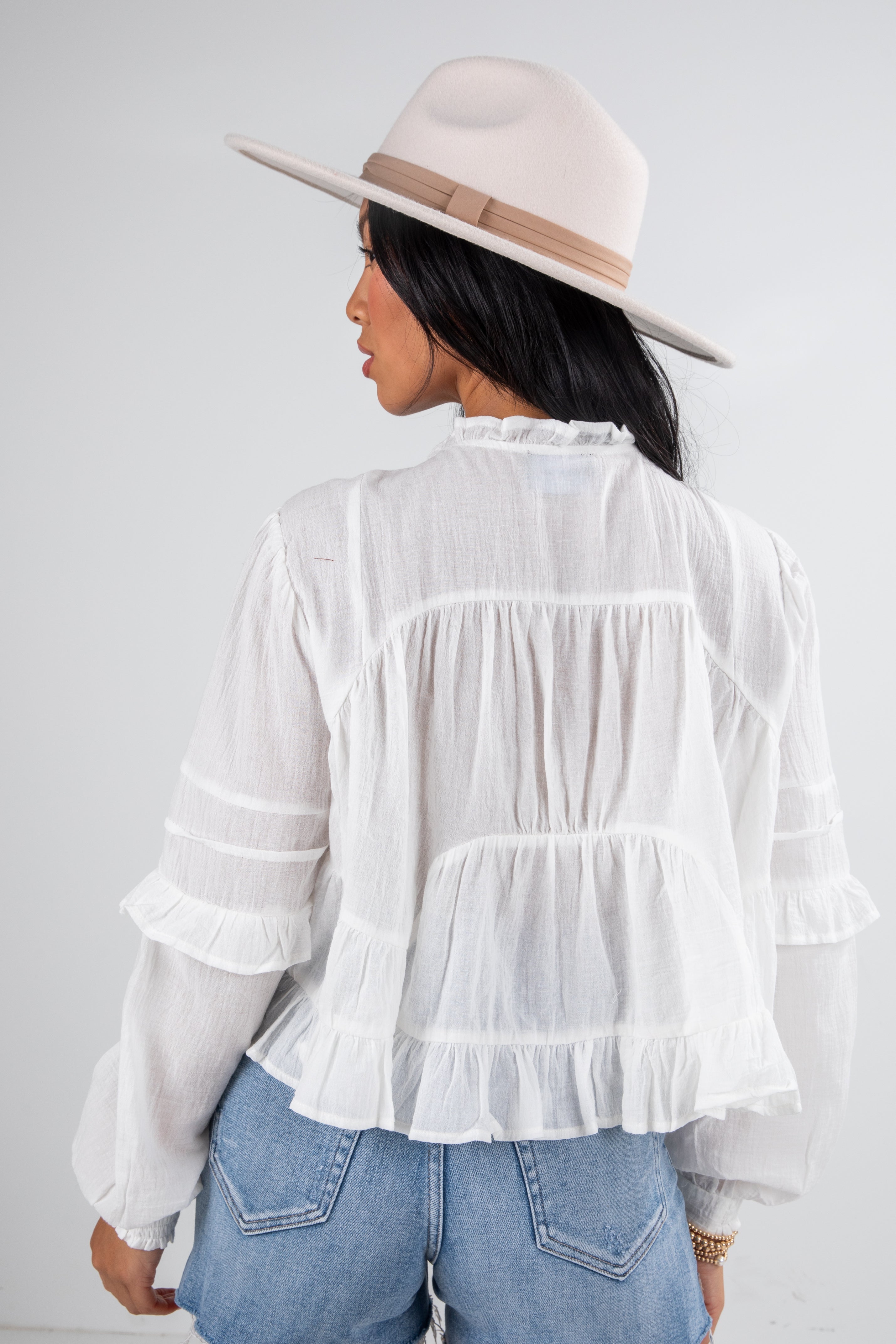 FINAL SALE - All Set To Go Off White Blouse