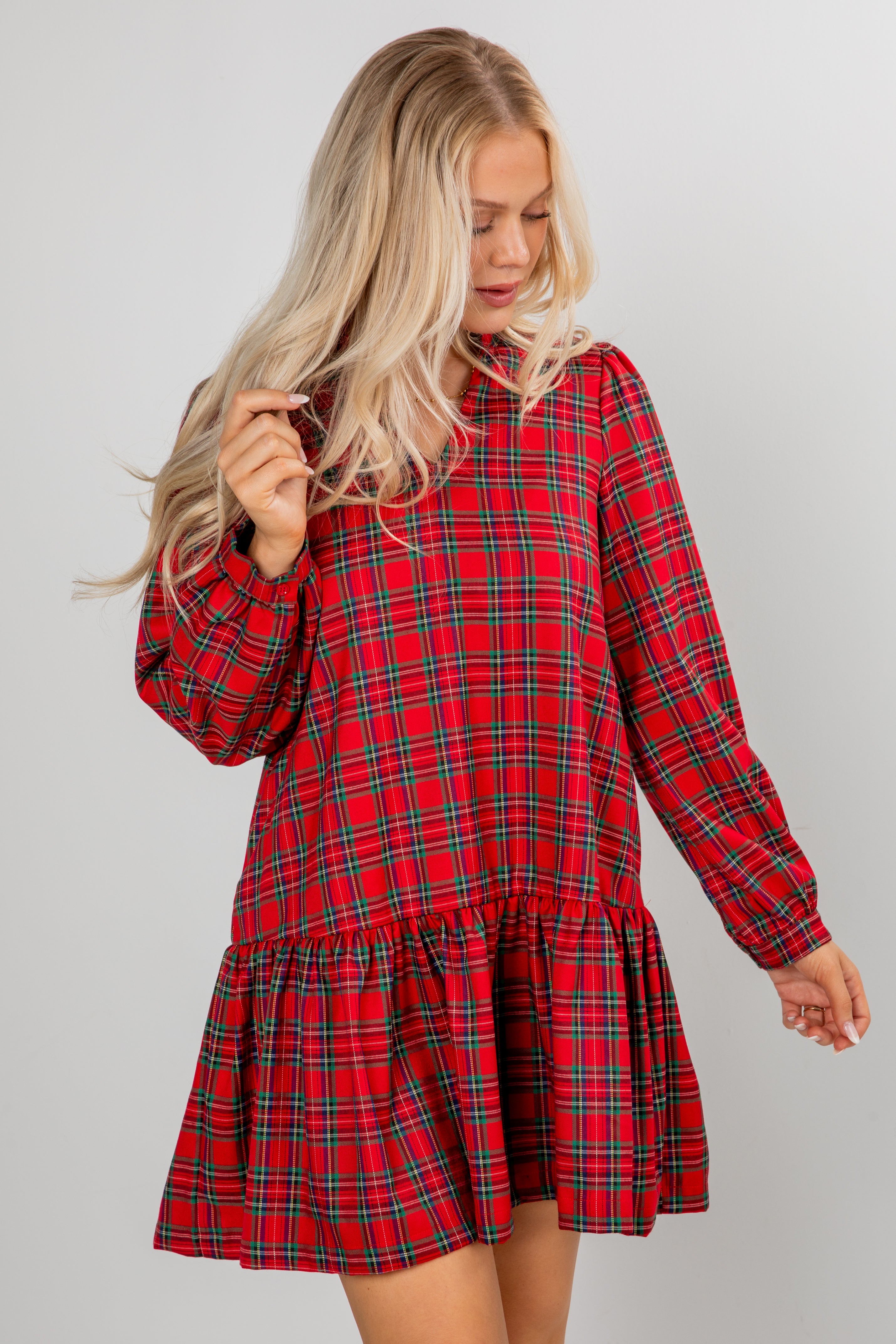 FINAL SALE - Tis The Season Red Plaid Mini Dress