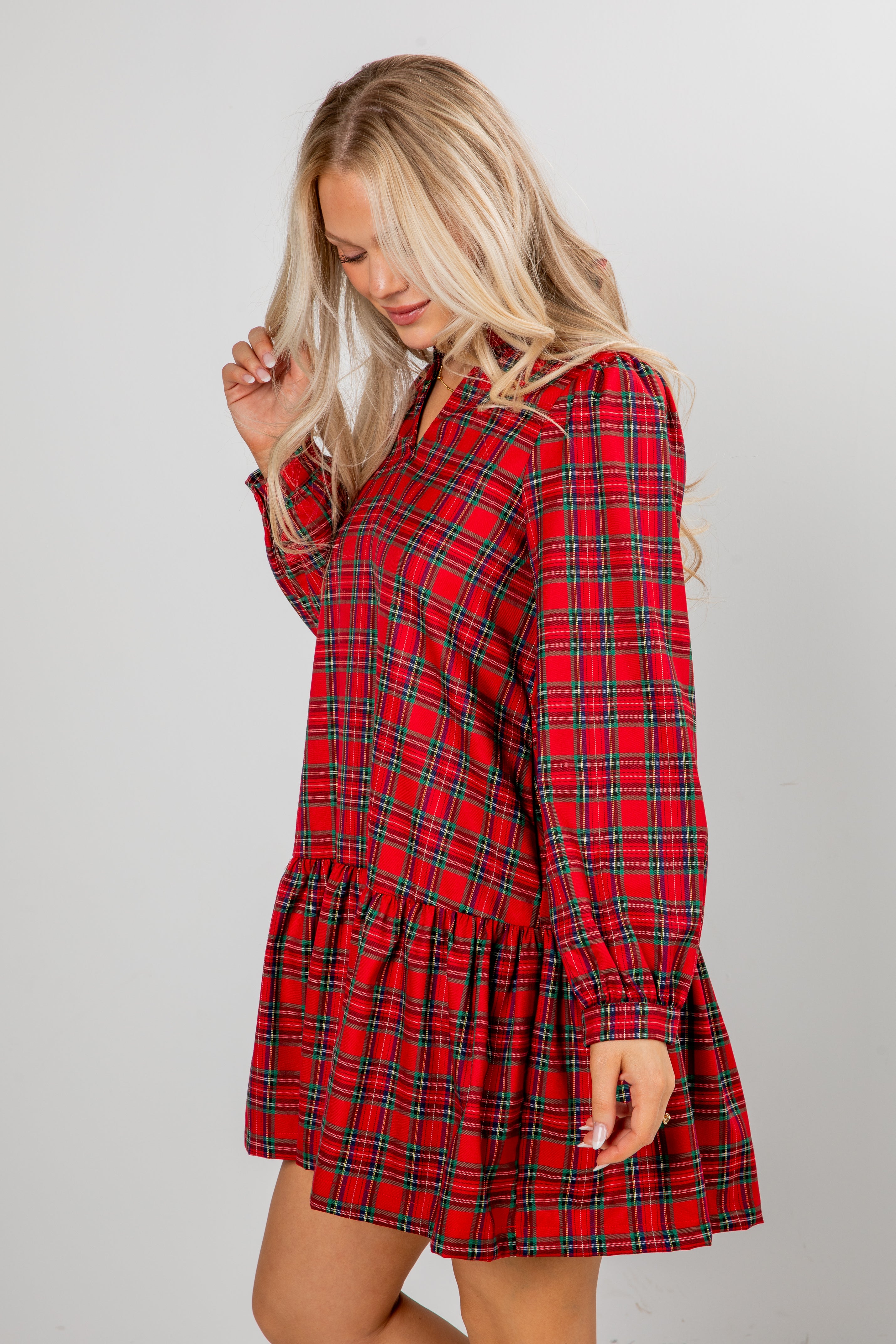 FINAL SALE - Tis The Season Red Plaid Mini Dress