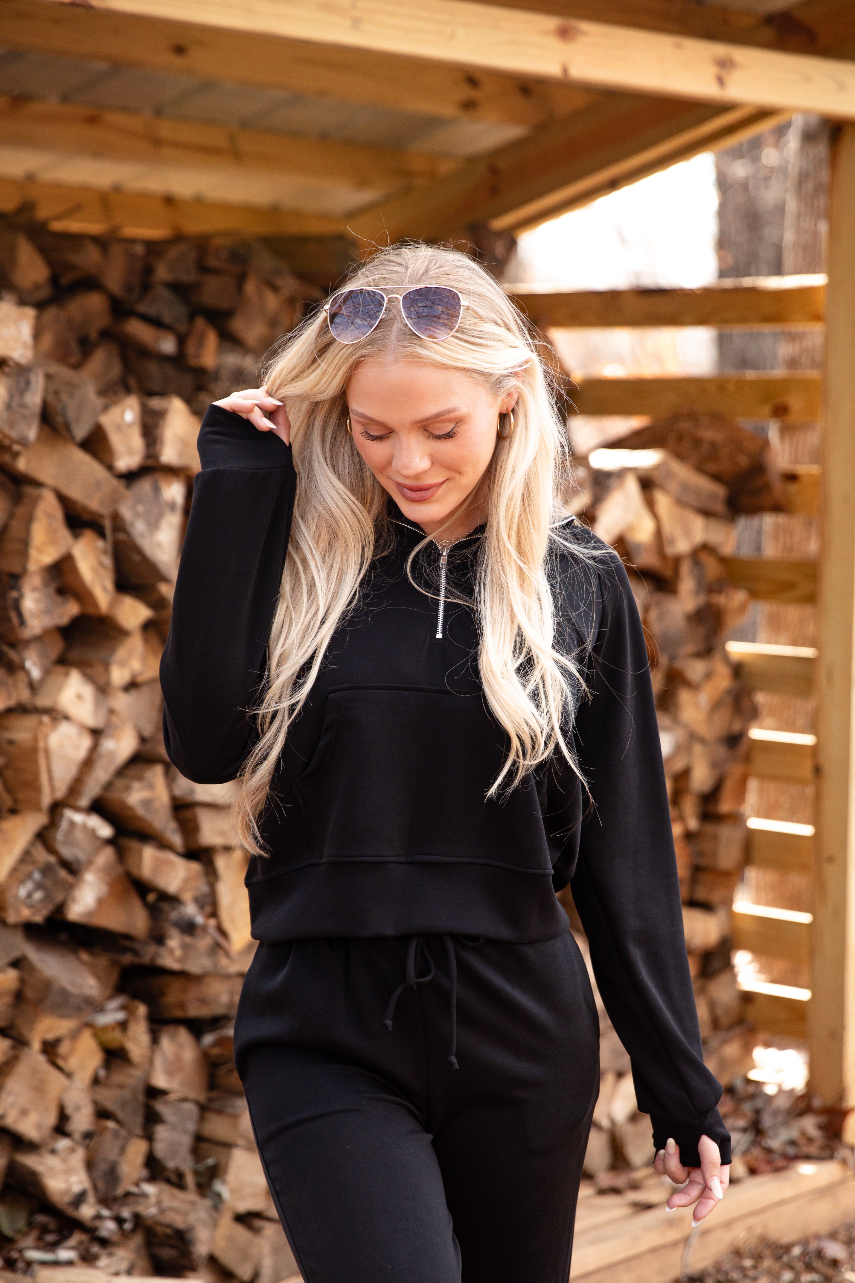 Ultra Air Soft Hooded Quarter Zip Pullover