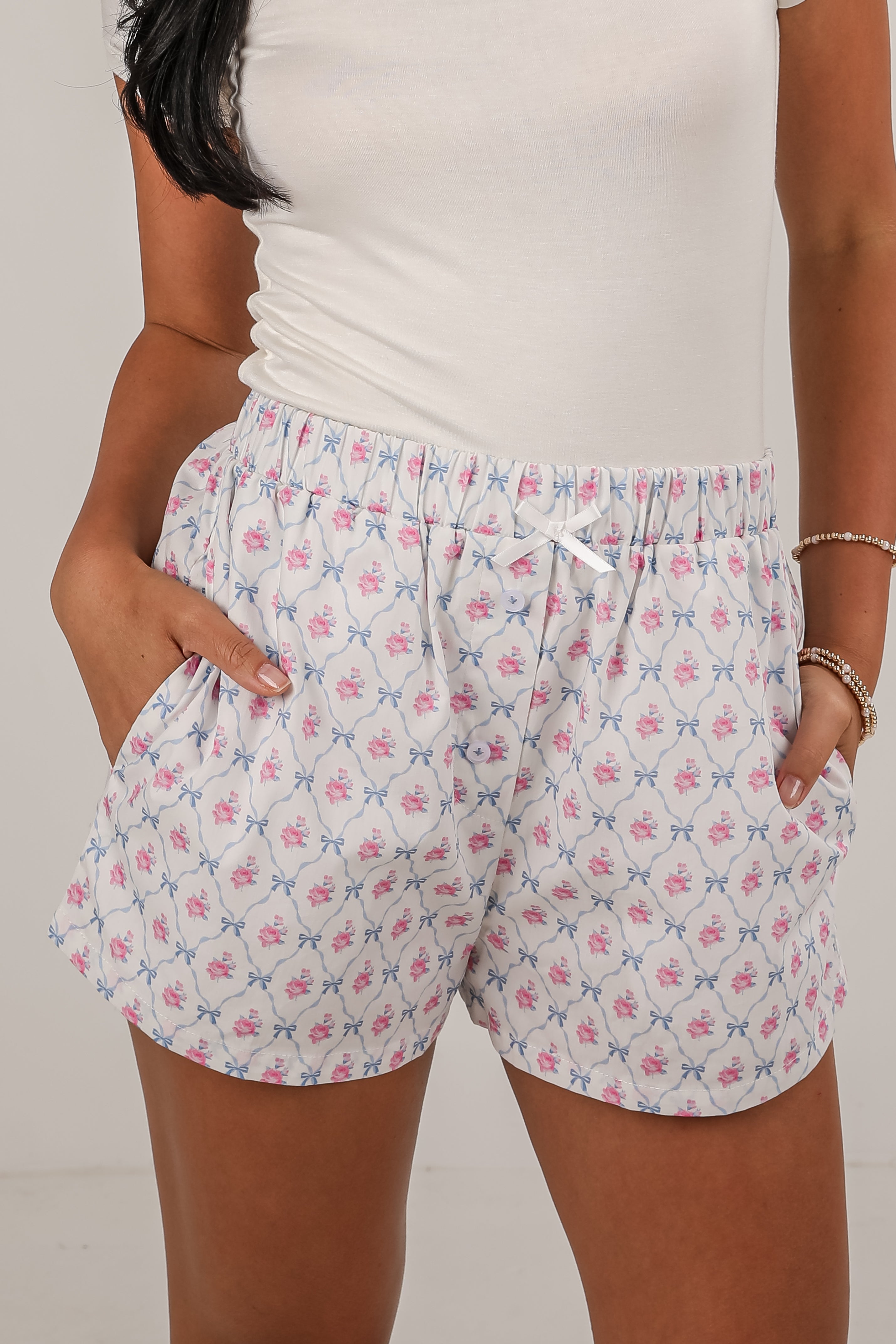 FINAL SALE - Today's The Day Floral Bow Shorts