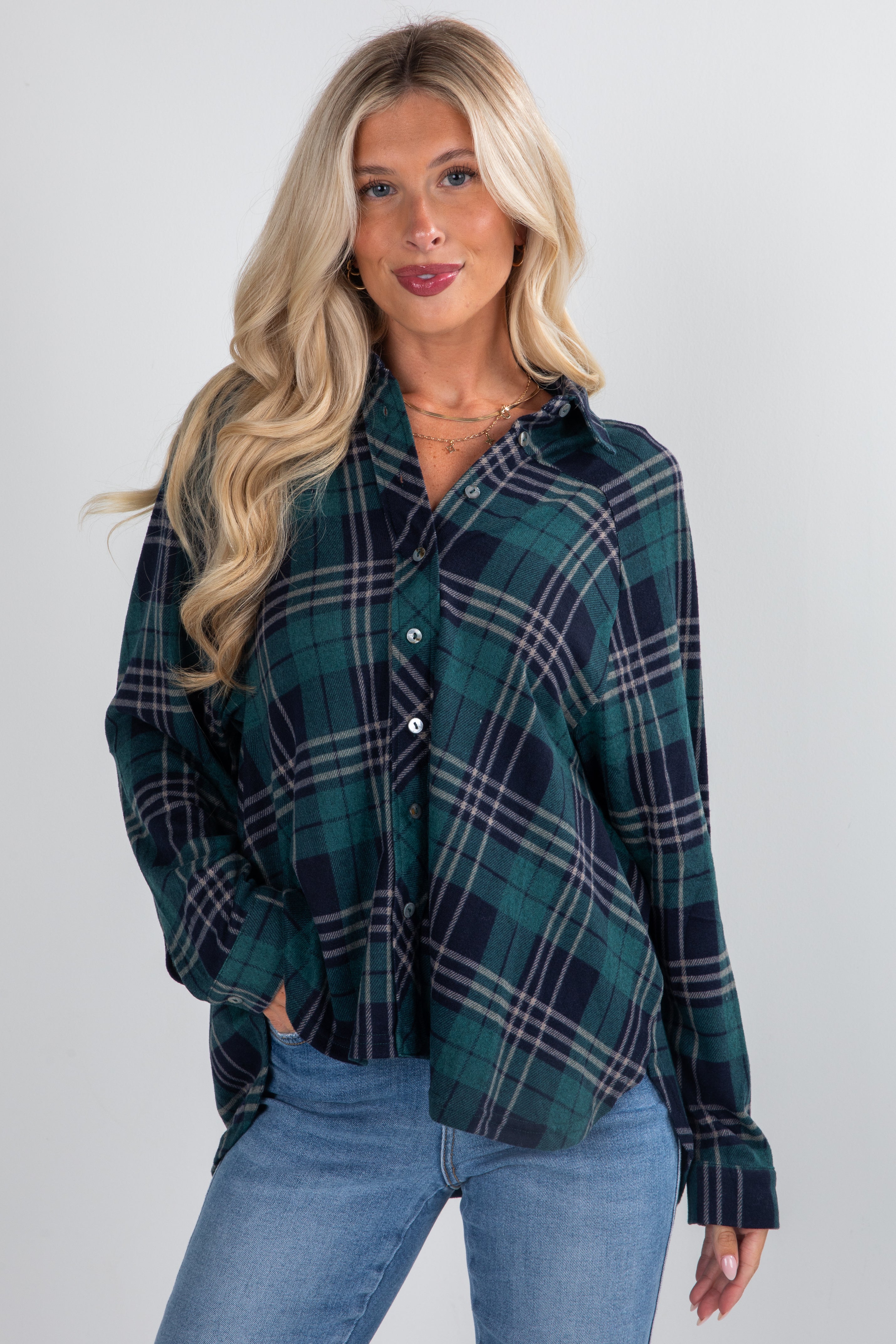 FINAL SALE - When The Time Comes Green Plaid Flannel