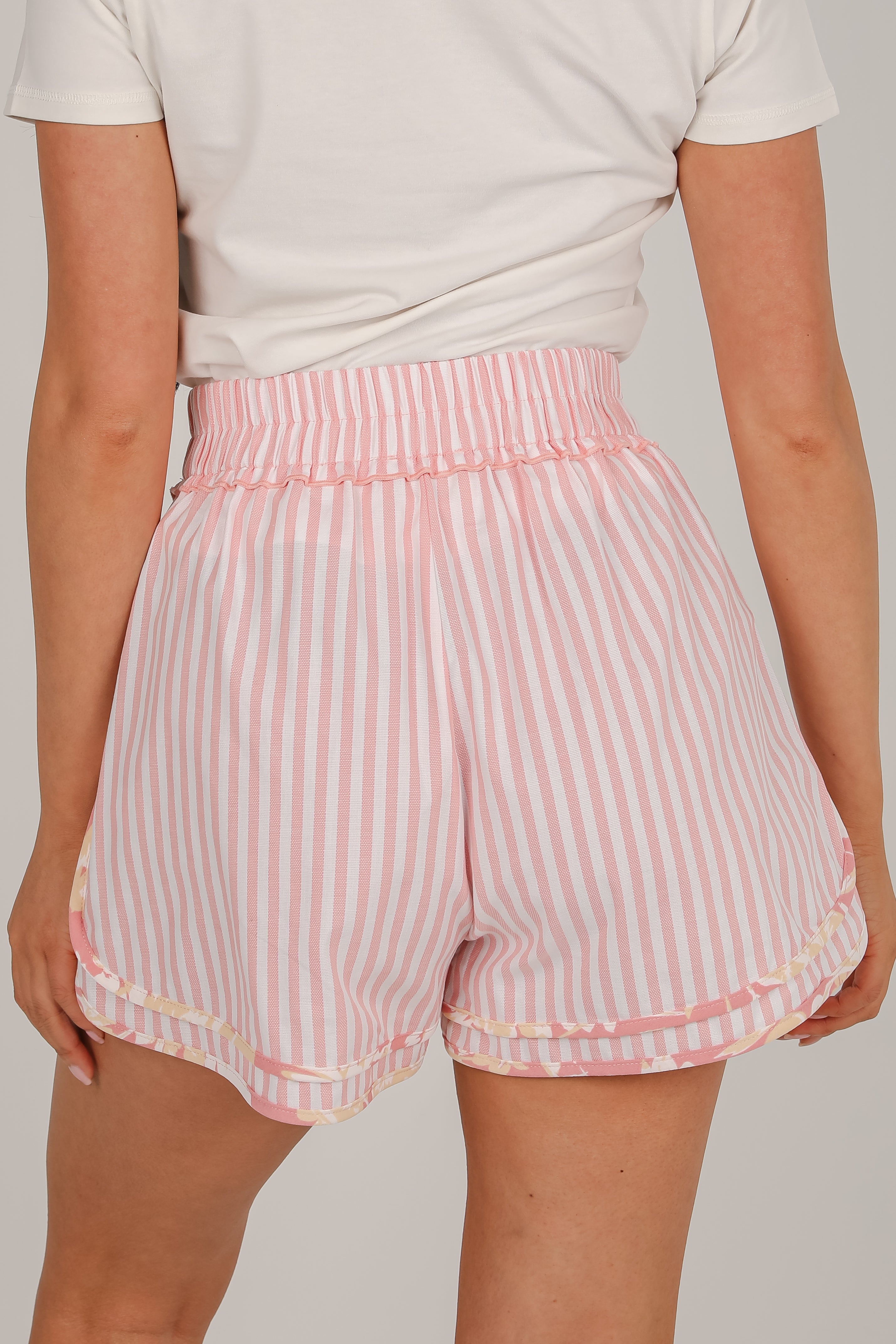 FINAL SALE - Dreaming In Color Pink Striped Shorts