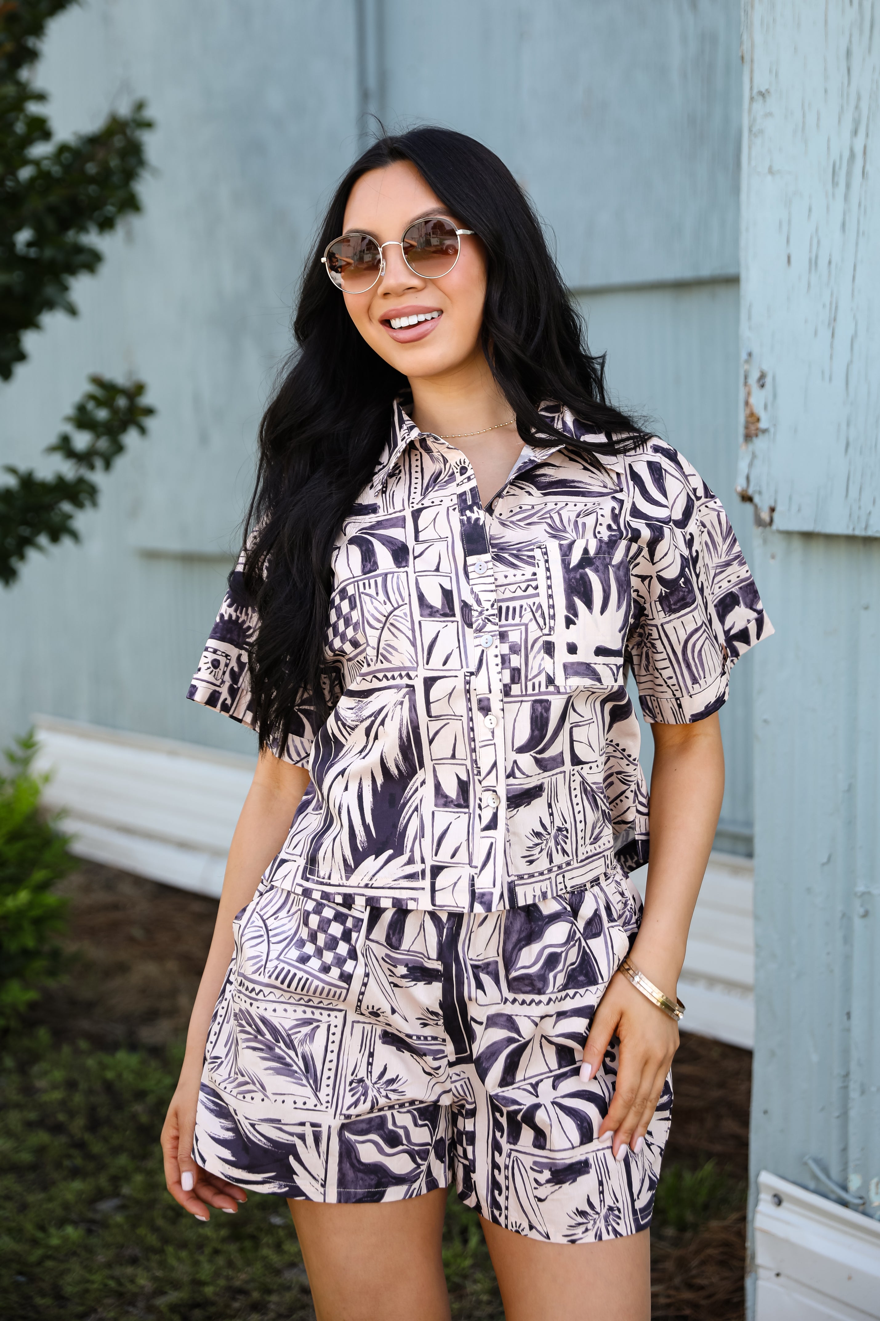 FINAL SALE - Breezy Essential Blush Tropical Shorts