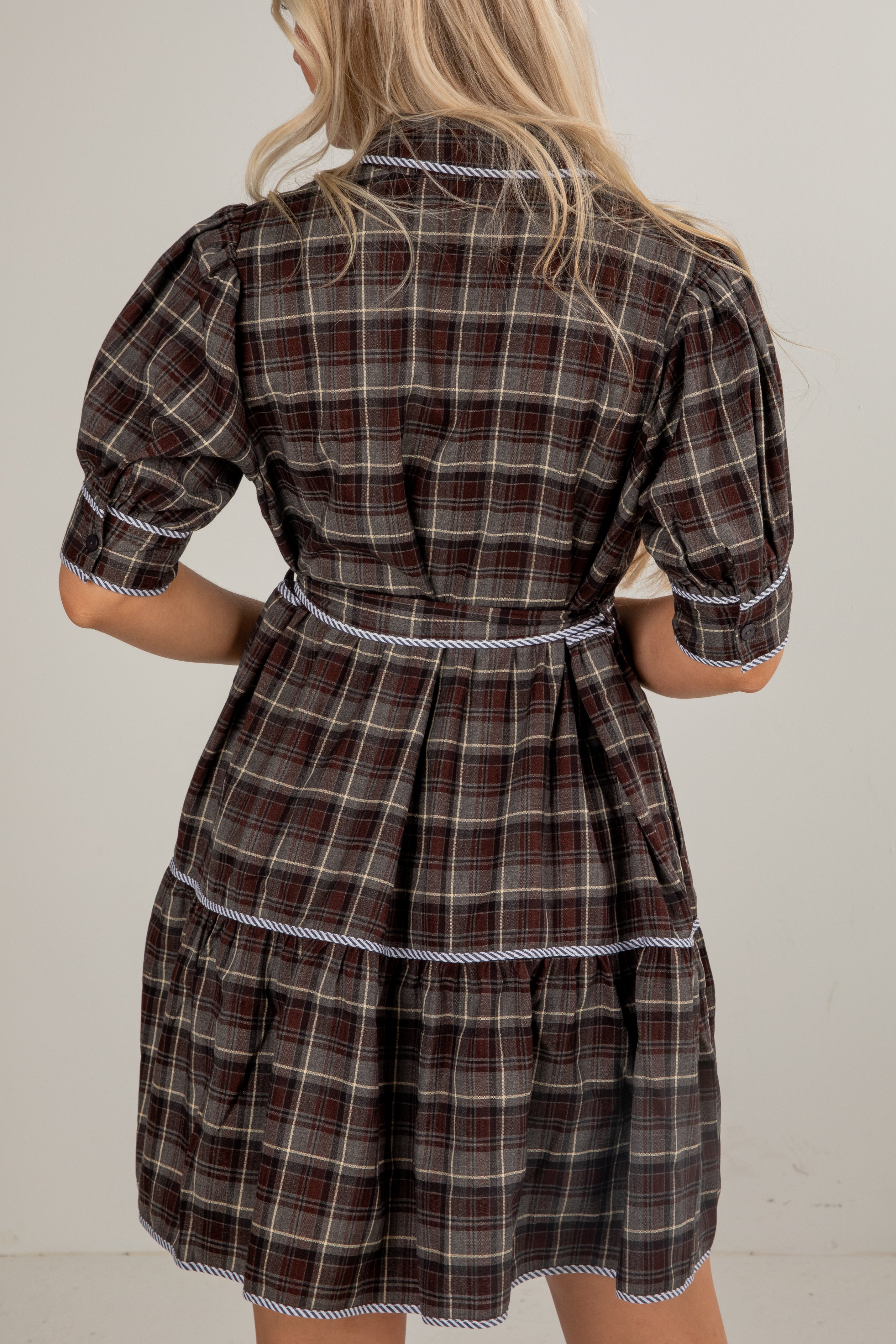 FINAL SALE - Showing You My Best Charcoal Plaid Mini Dress