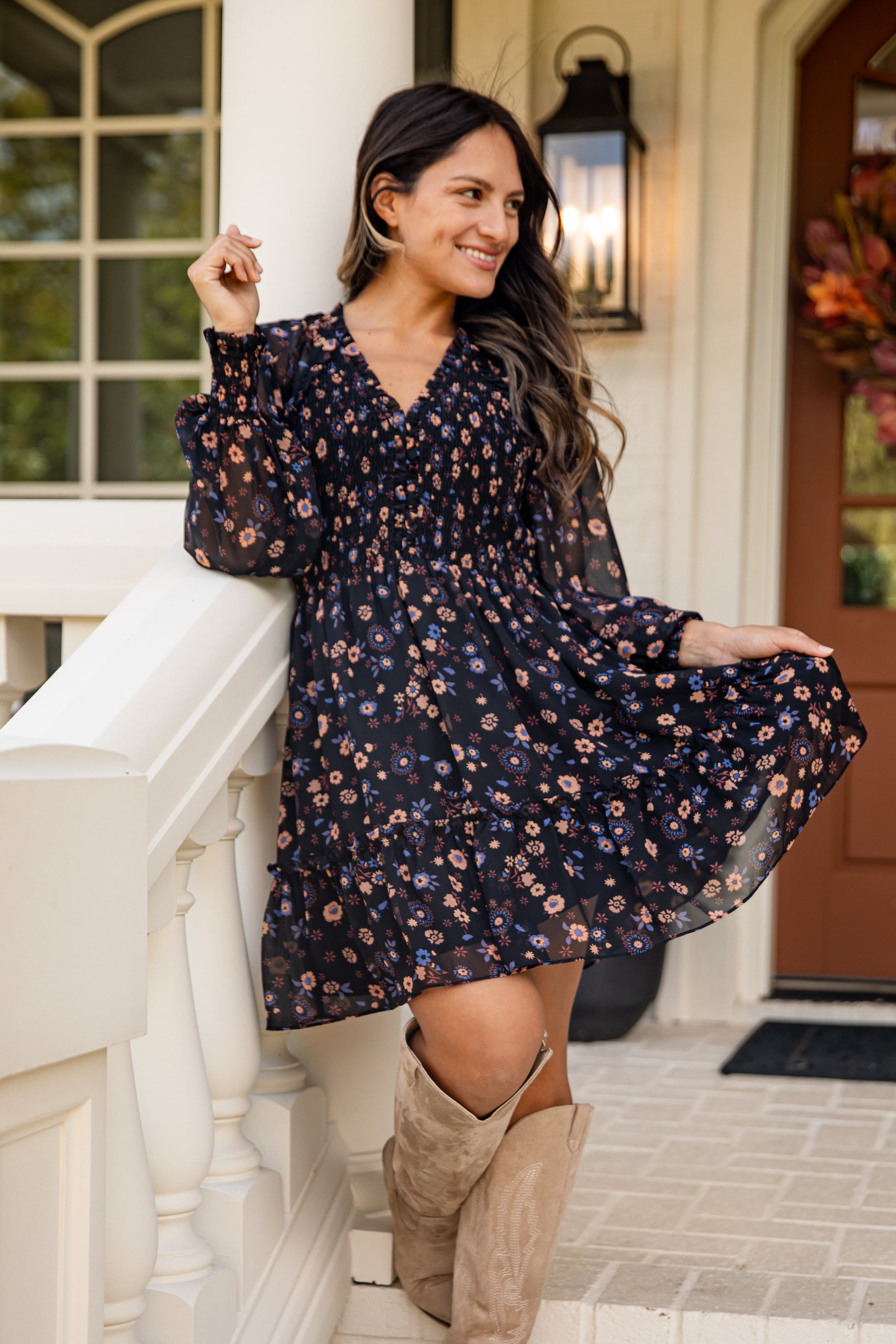 FINAL SALE - Hold On To Your Dreams Black Floral Mini Dress