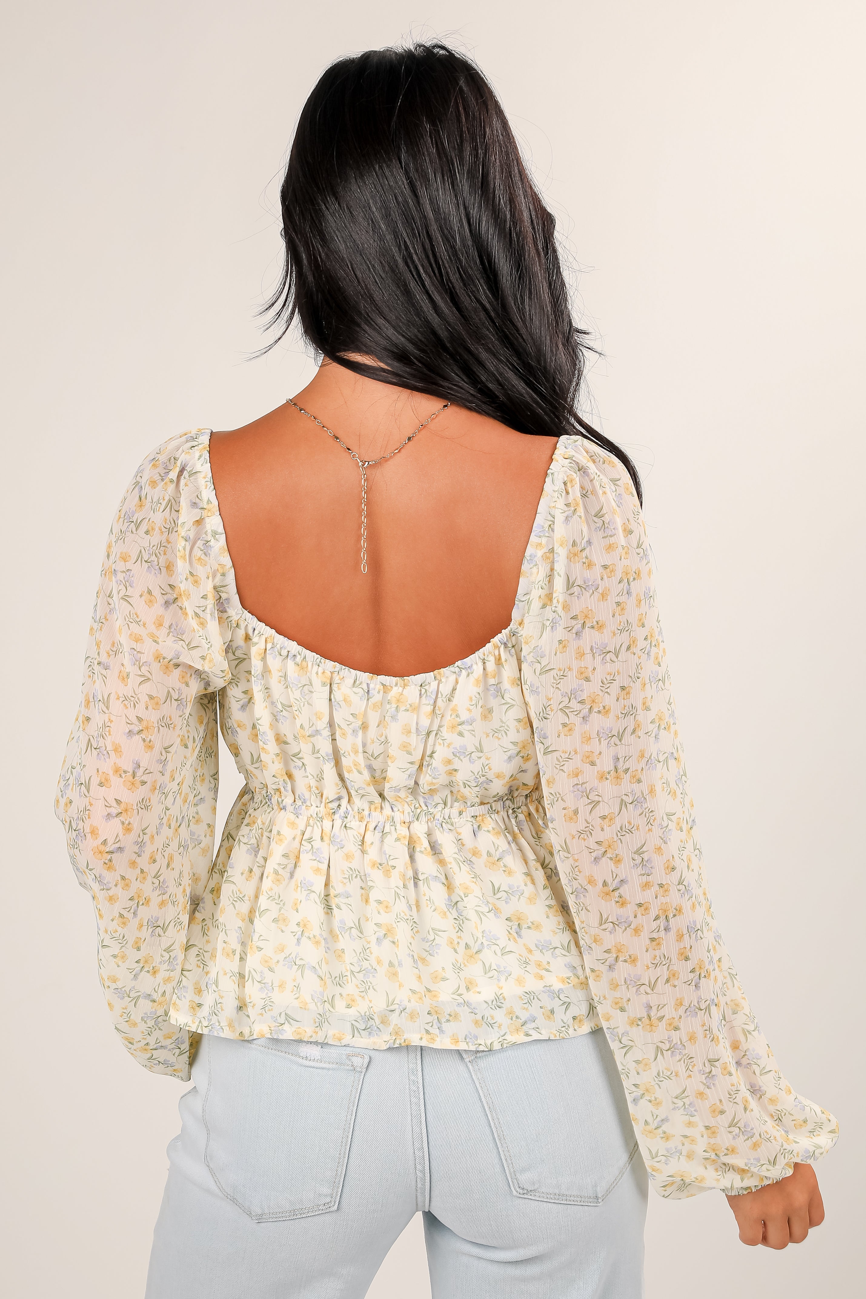 FINAL SALE - Sunlit Blossoms Yellow Floral Blouse