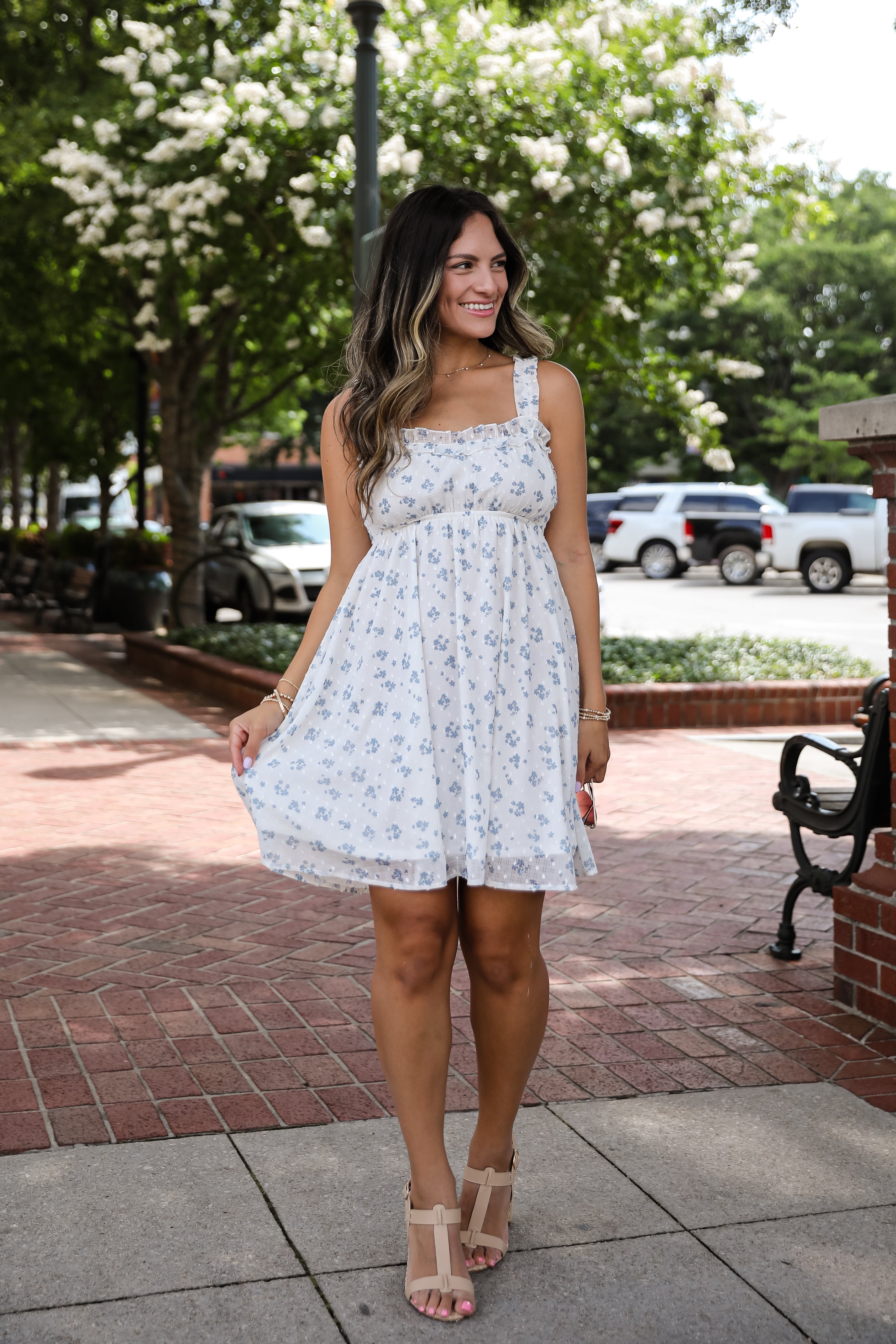 FINAL SALE - Seriously Sensational White Floral Mini Dress