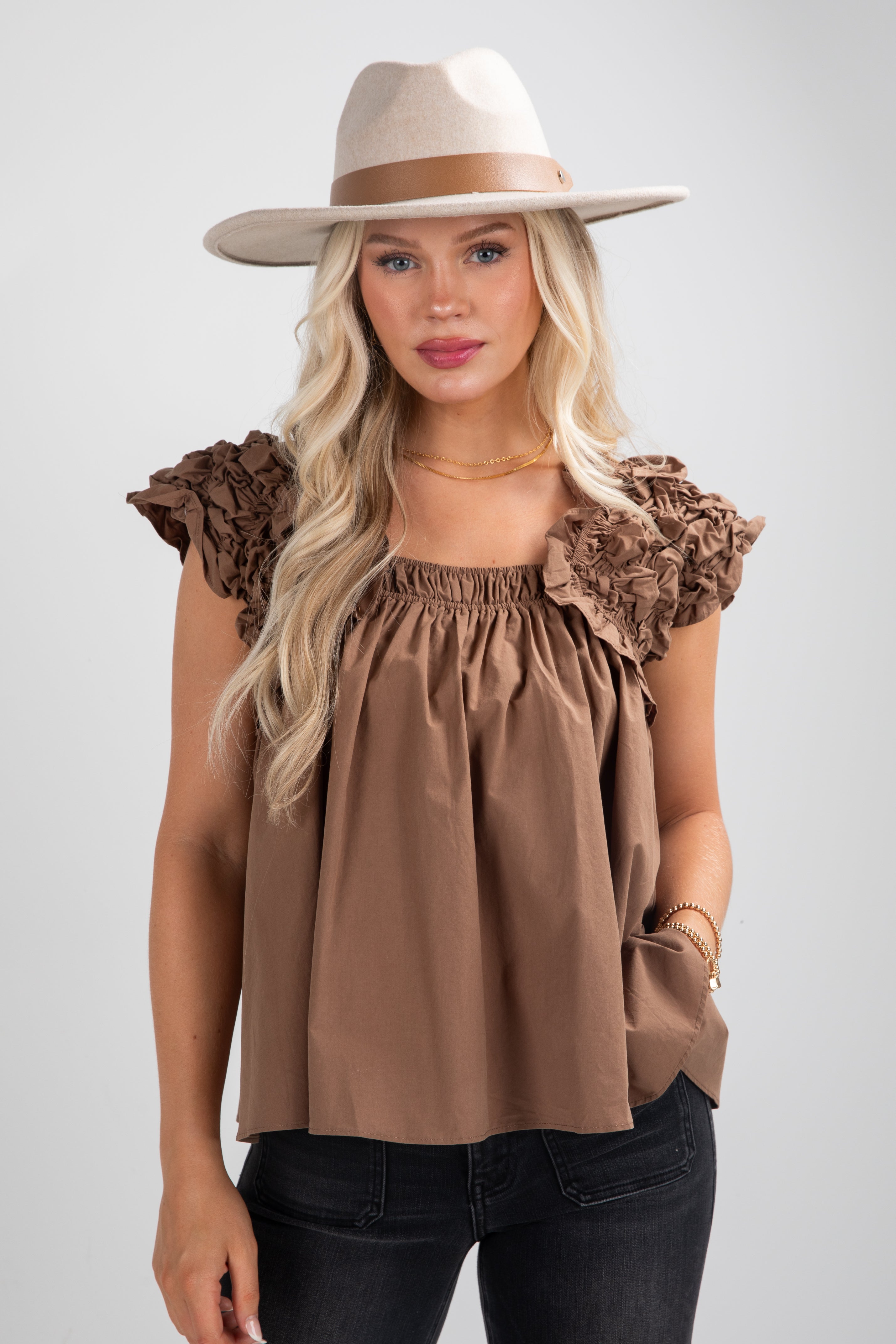 FINAL SALE - Find It Again Smocked Blouse