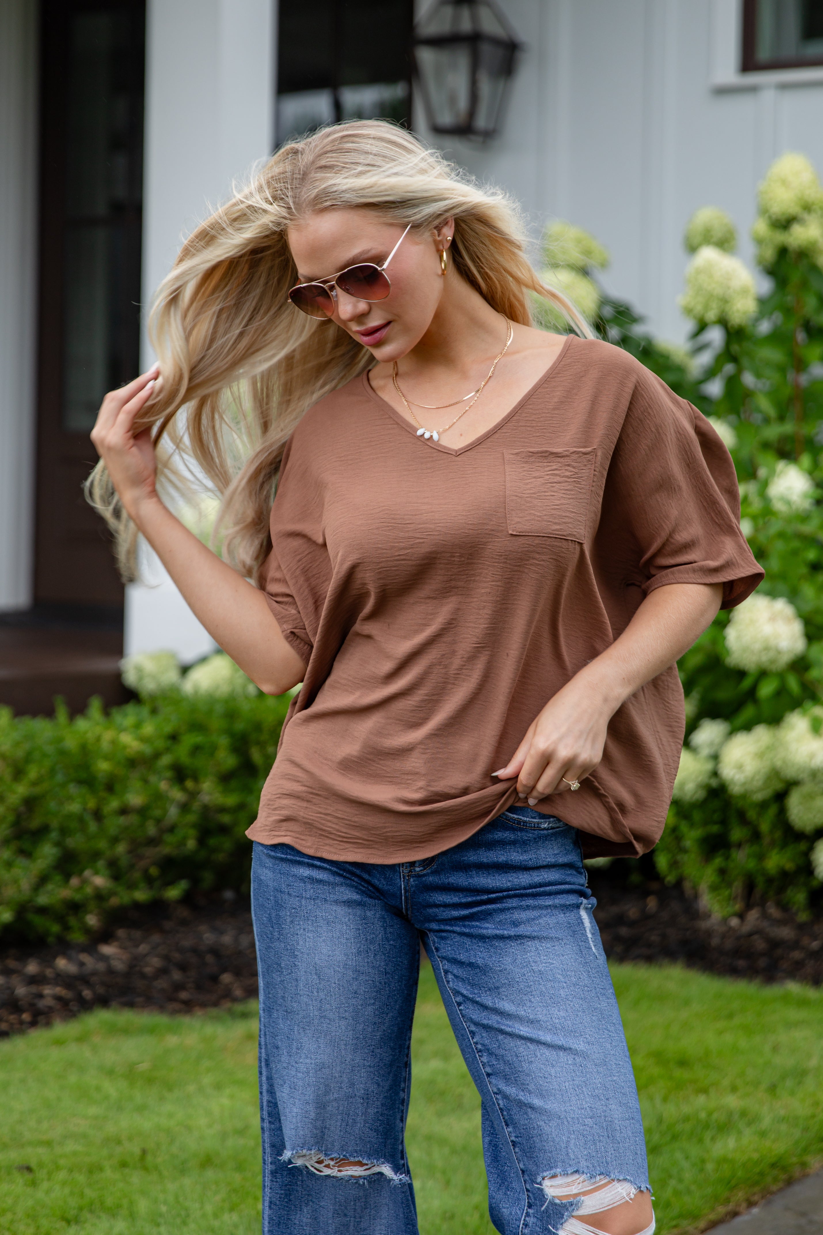 FINAL SALE - Keep It Cool Oversized Blouse - DU DEAL