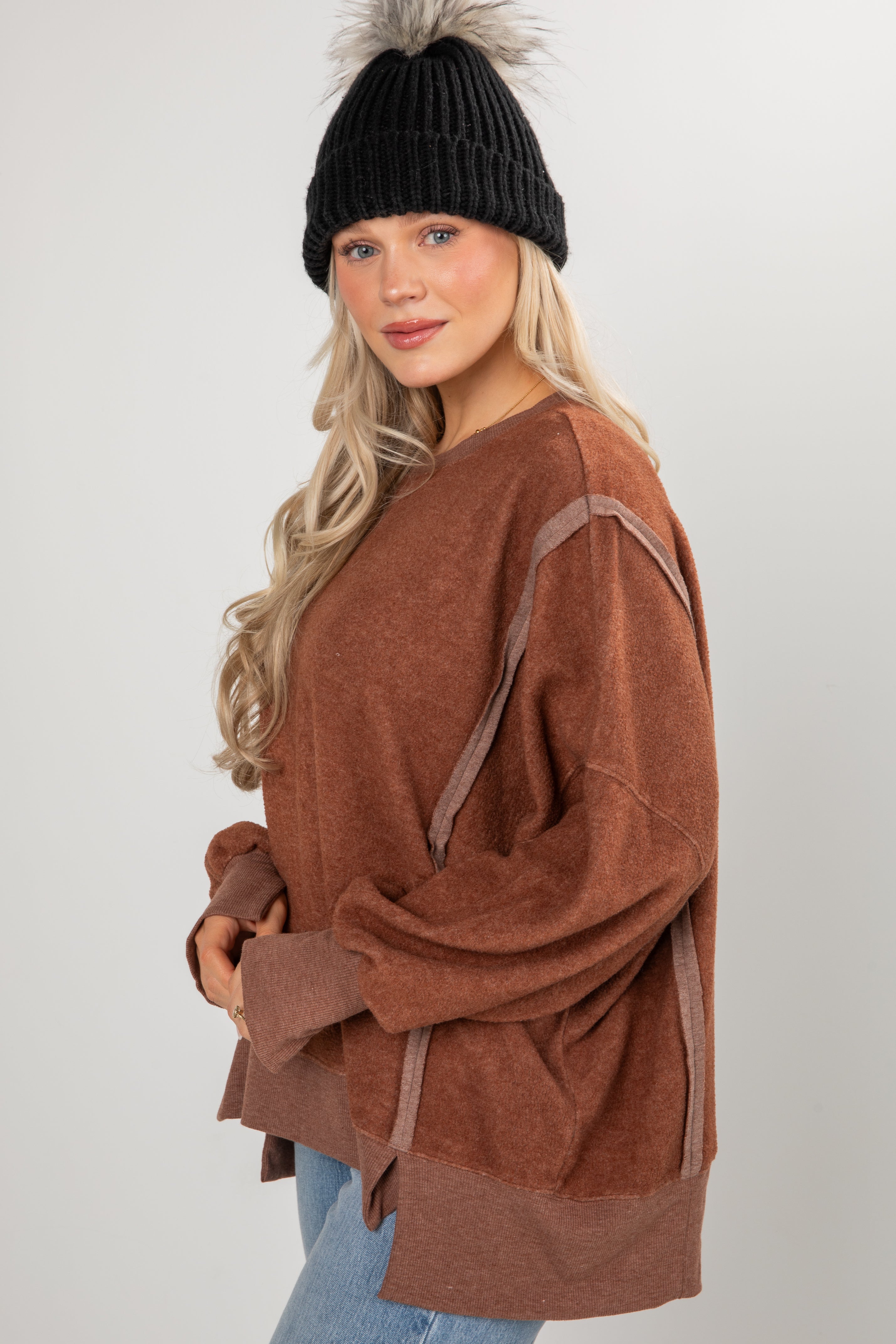 FINAL SALE - Snuggly Touch Soft Knit Oversized Pullover - DOORBUSTER