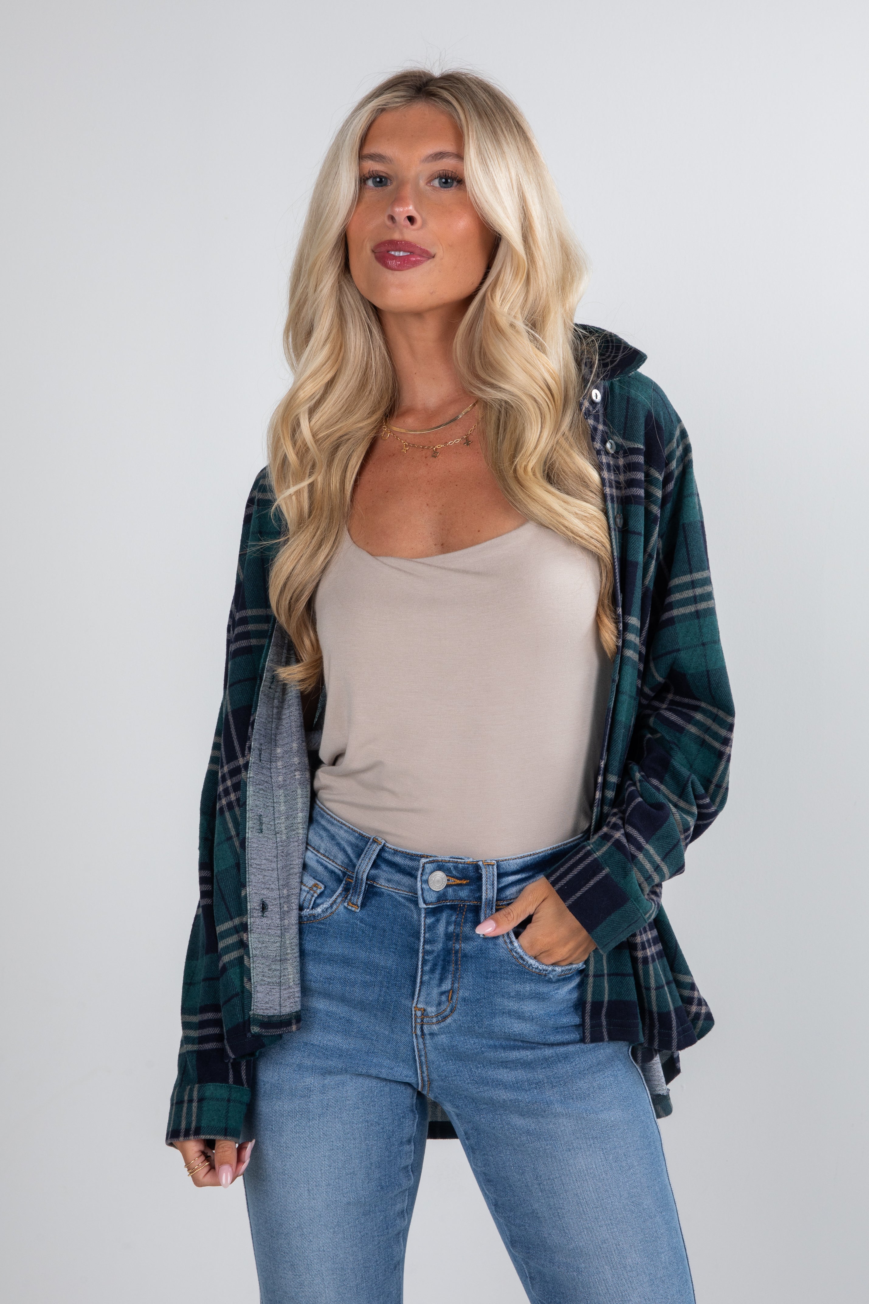 FINAL SALE - When The Time Comes Green Plaid Flannel