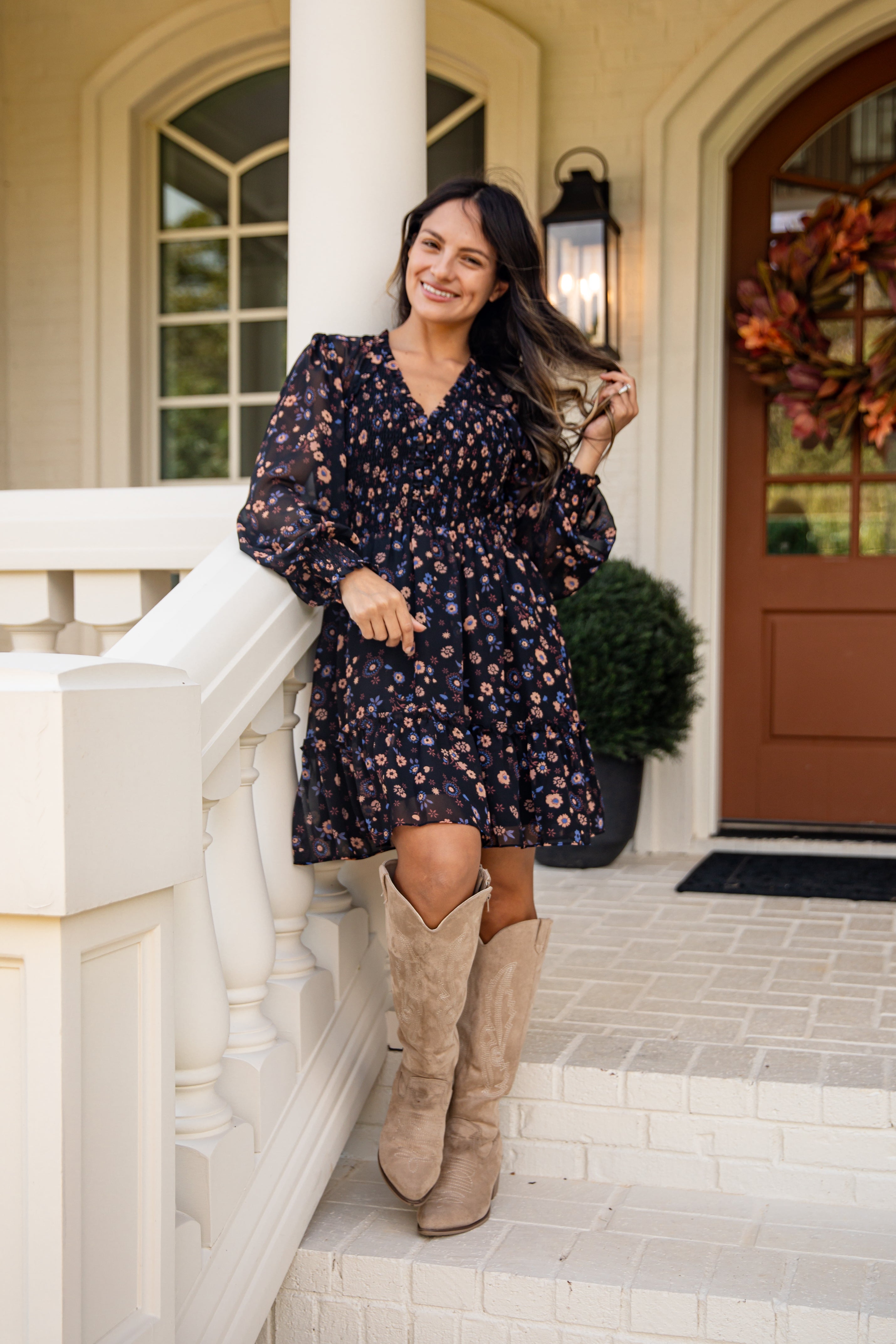 FINAL SALE - Hold On To Your Dreams Black Floral Mini Dress