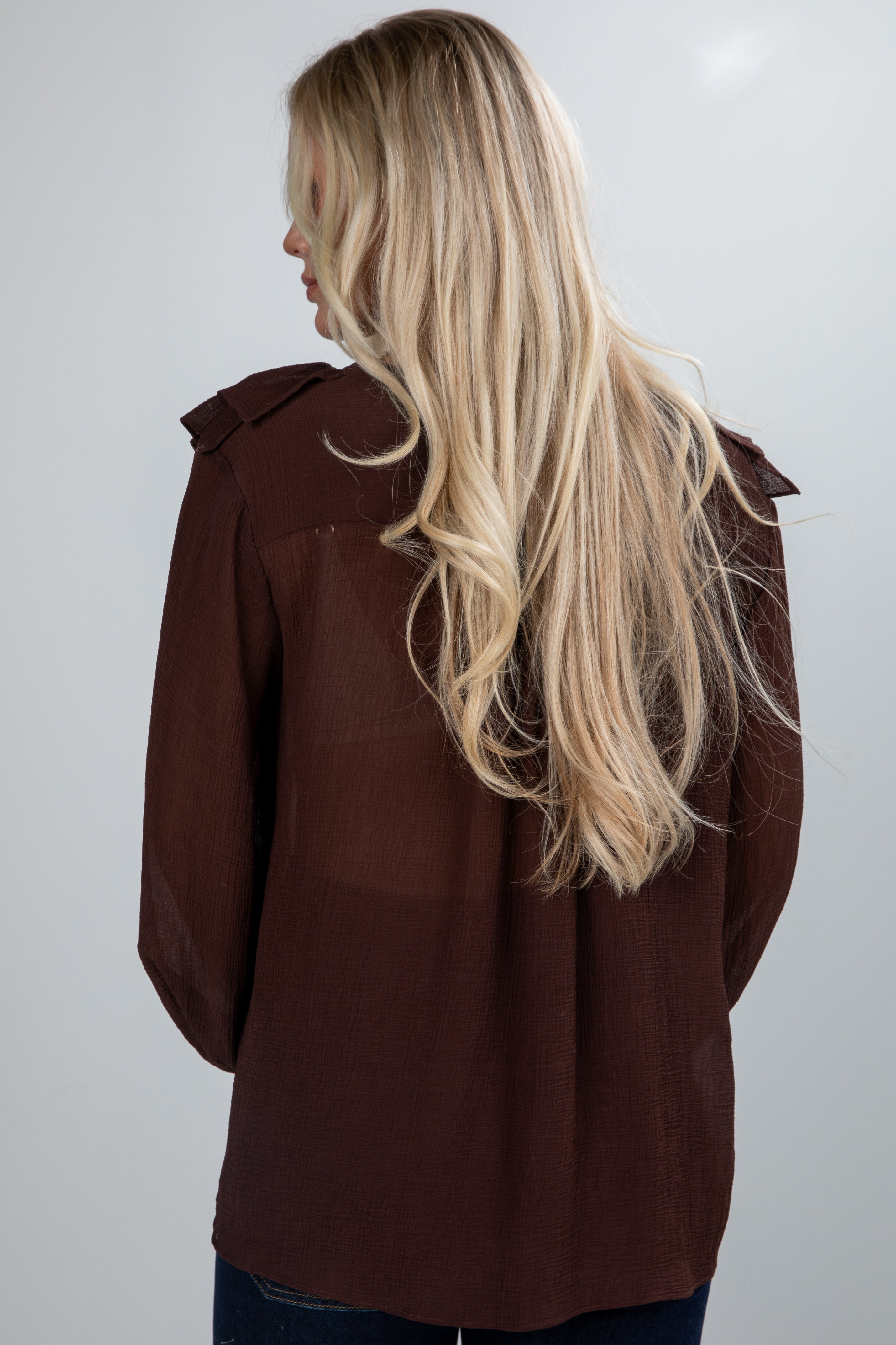 FINAL SALE - Jump At The Chance Brown Blouse