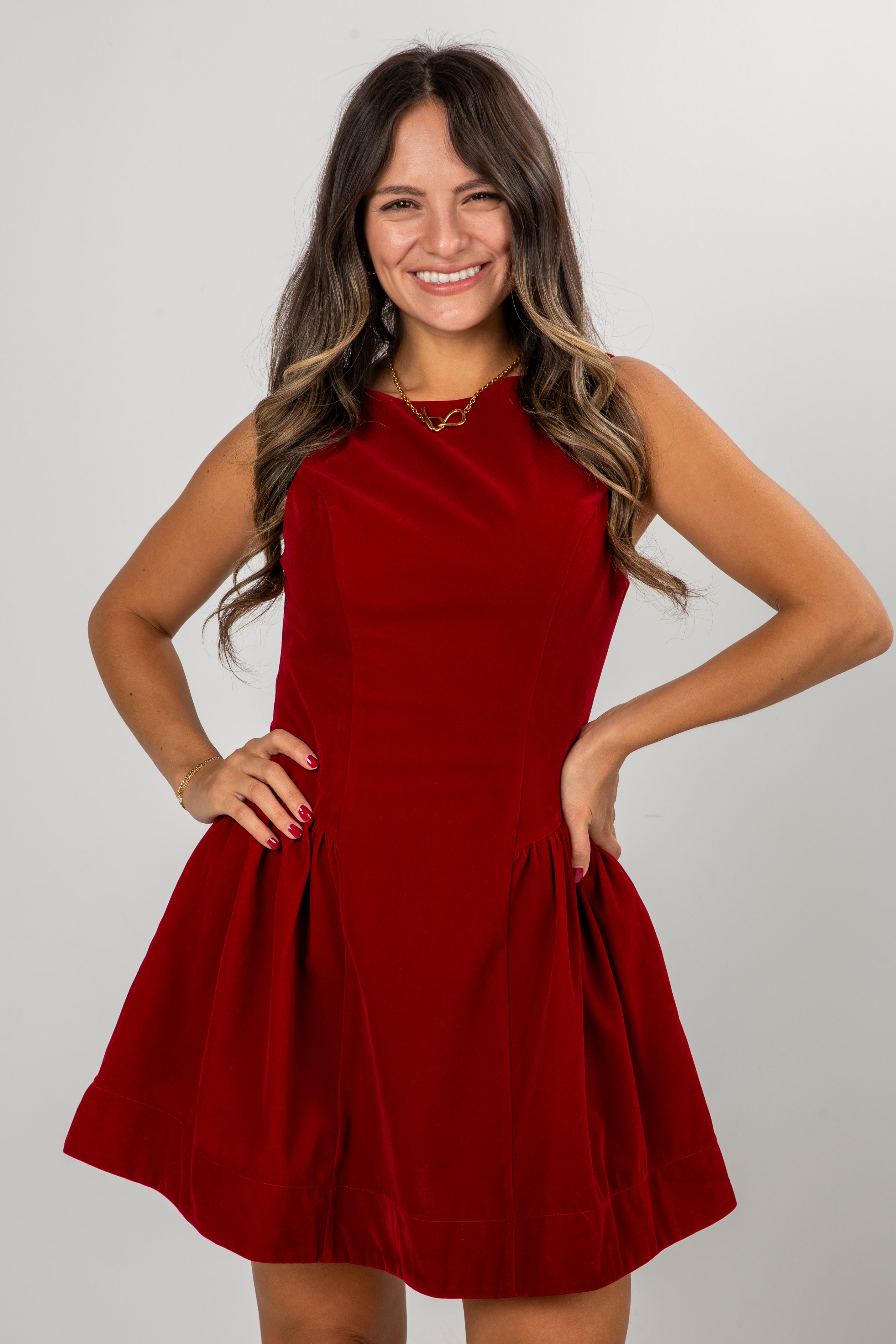 FINAL SALE - Sugarplum Red Velvet Dress