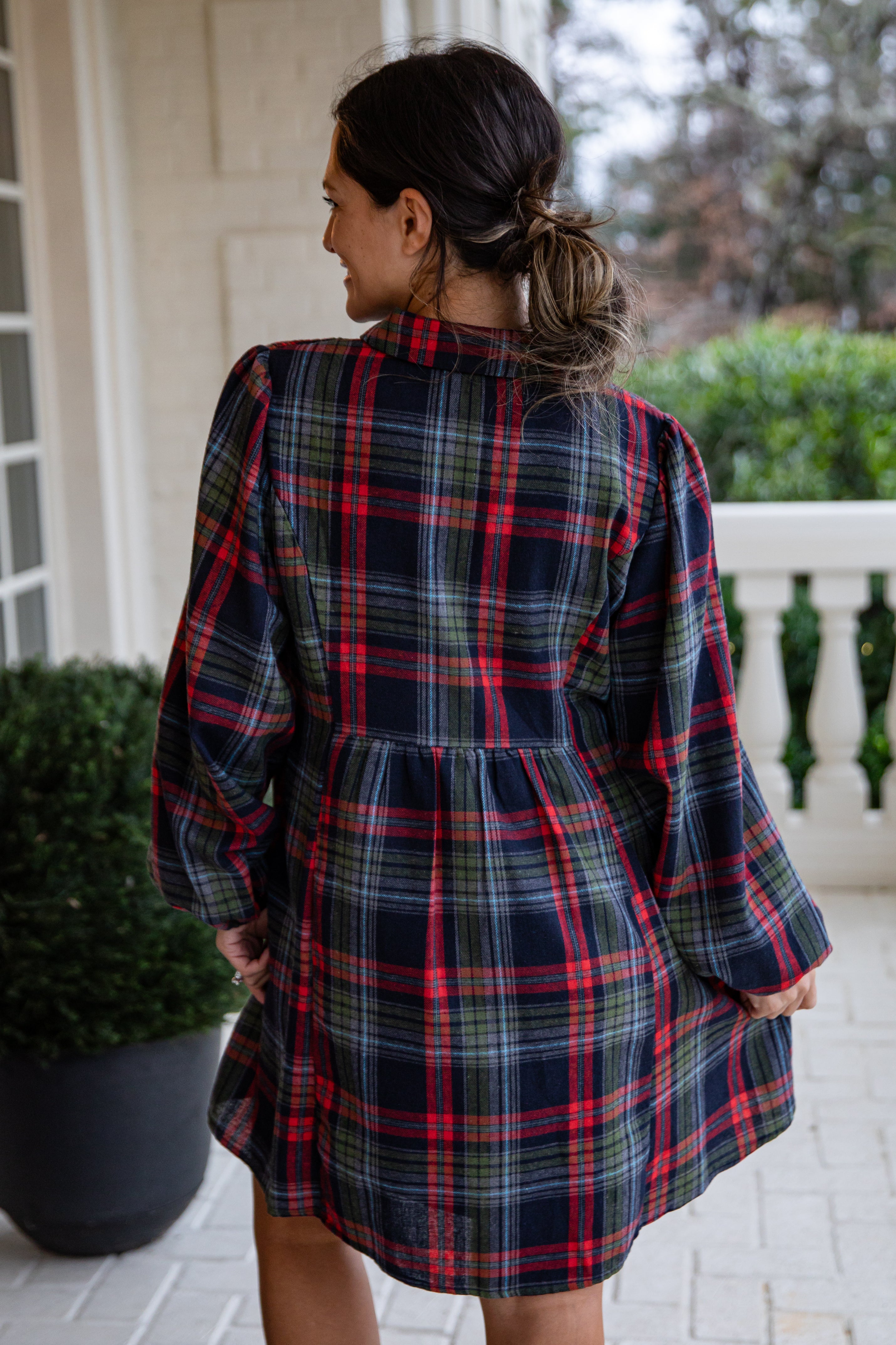 FINAL SALE - Holiday Heritage Navy Plaid Mini Dress