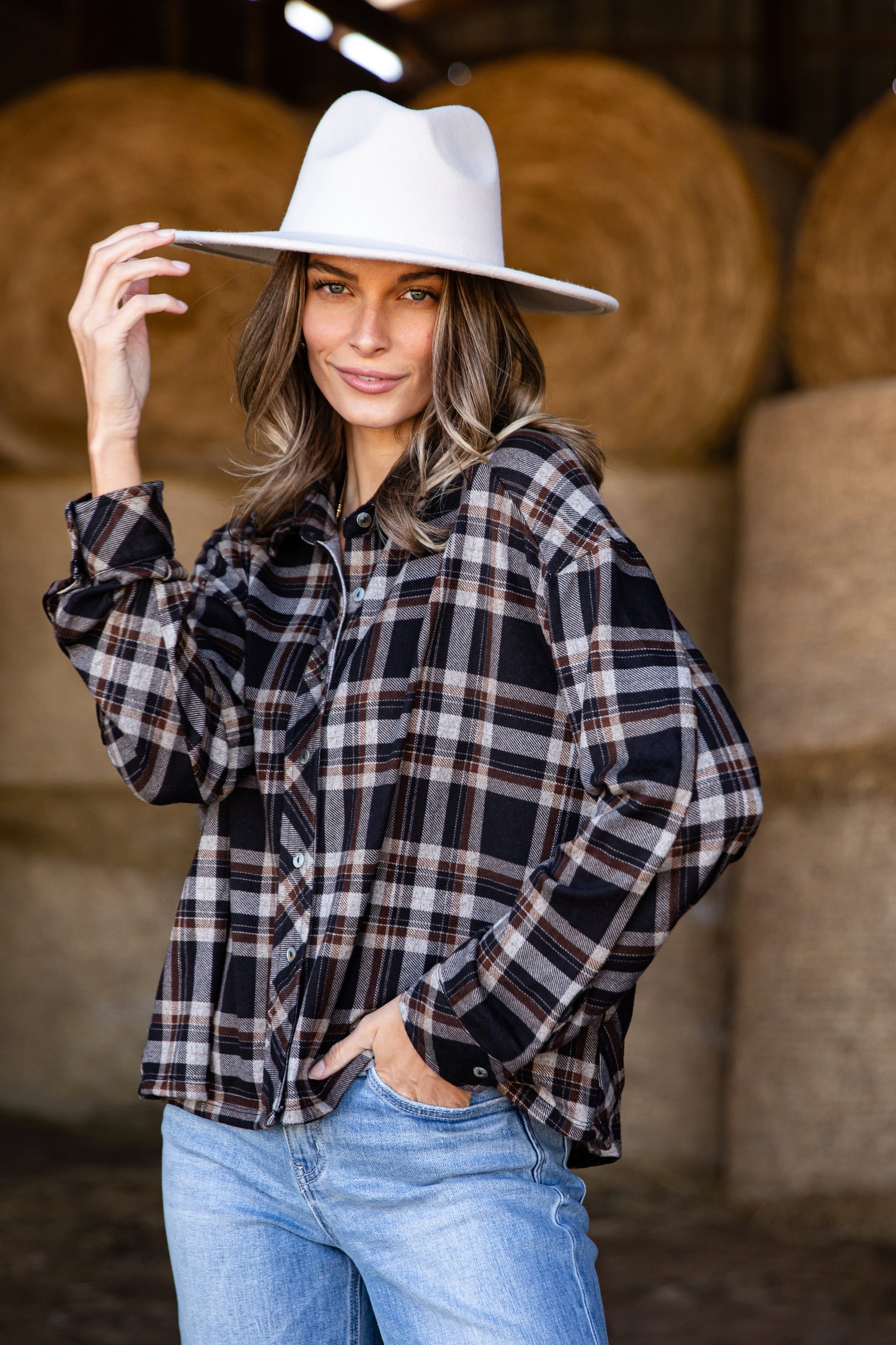 FINAL SALE - Changing Leaves Brown Plaid Flannel
