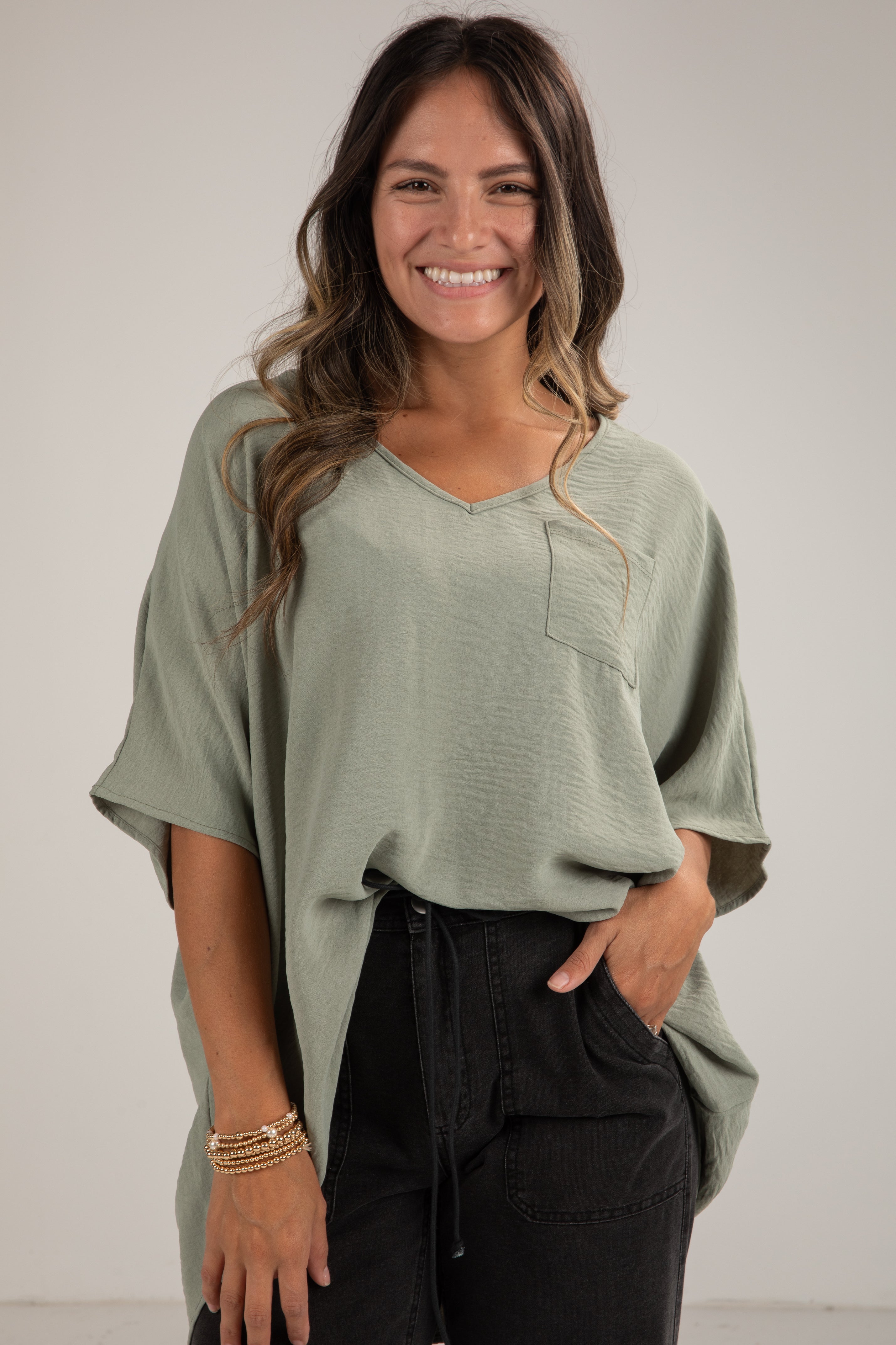 FINAL SALE - Keep It Cool Oversized Blouse - DU DEAL