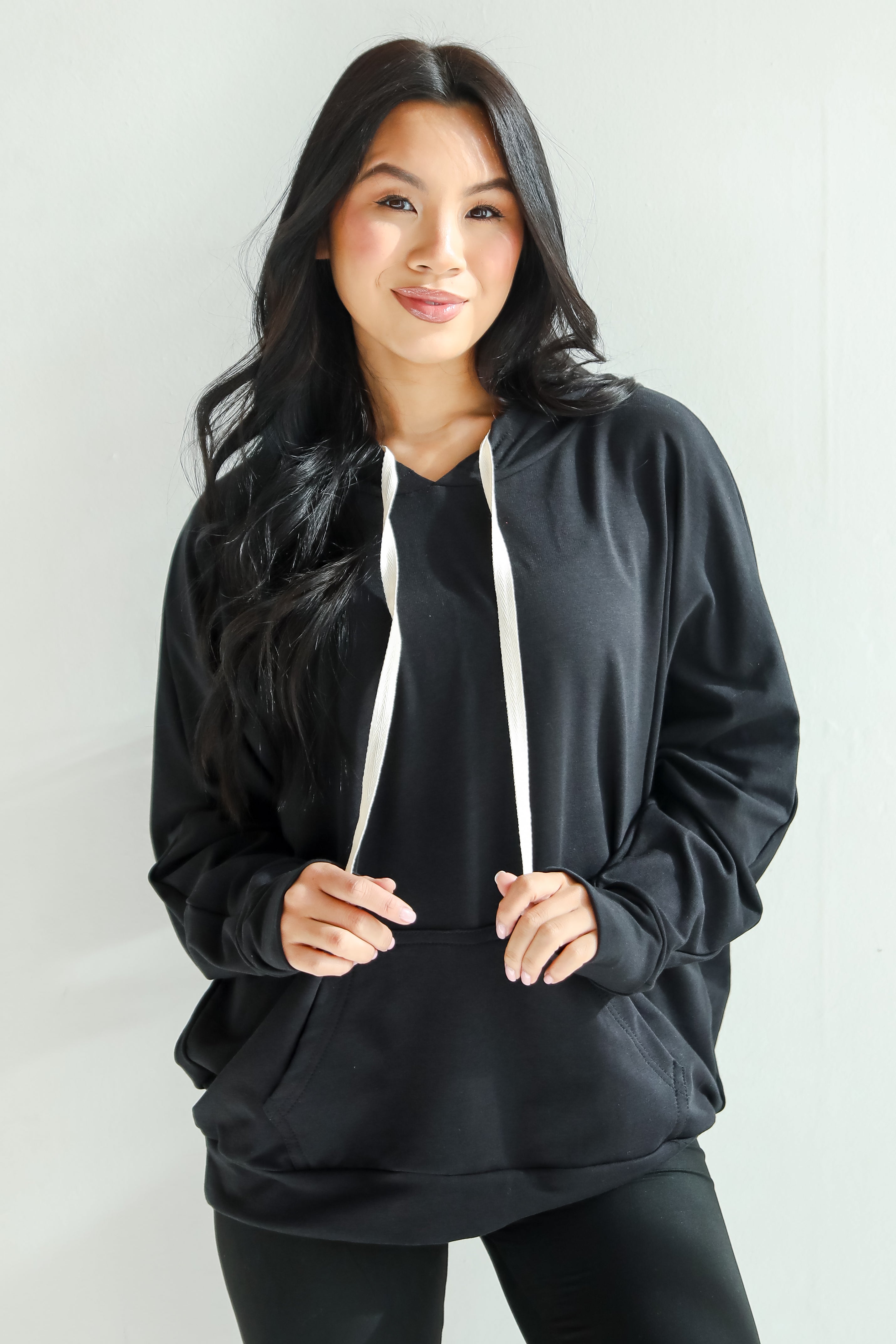 FINAL SALE - Blissful Beginnings Black Hooded Top