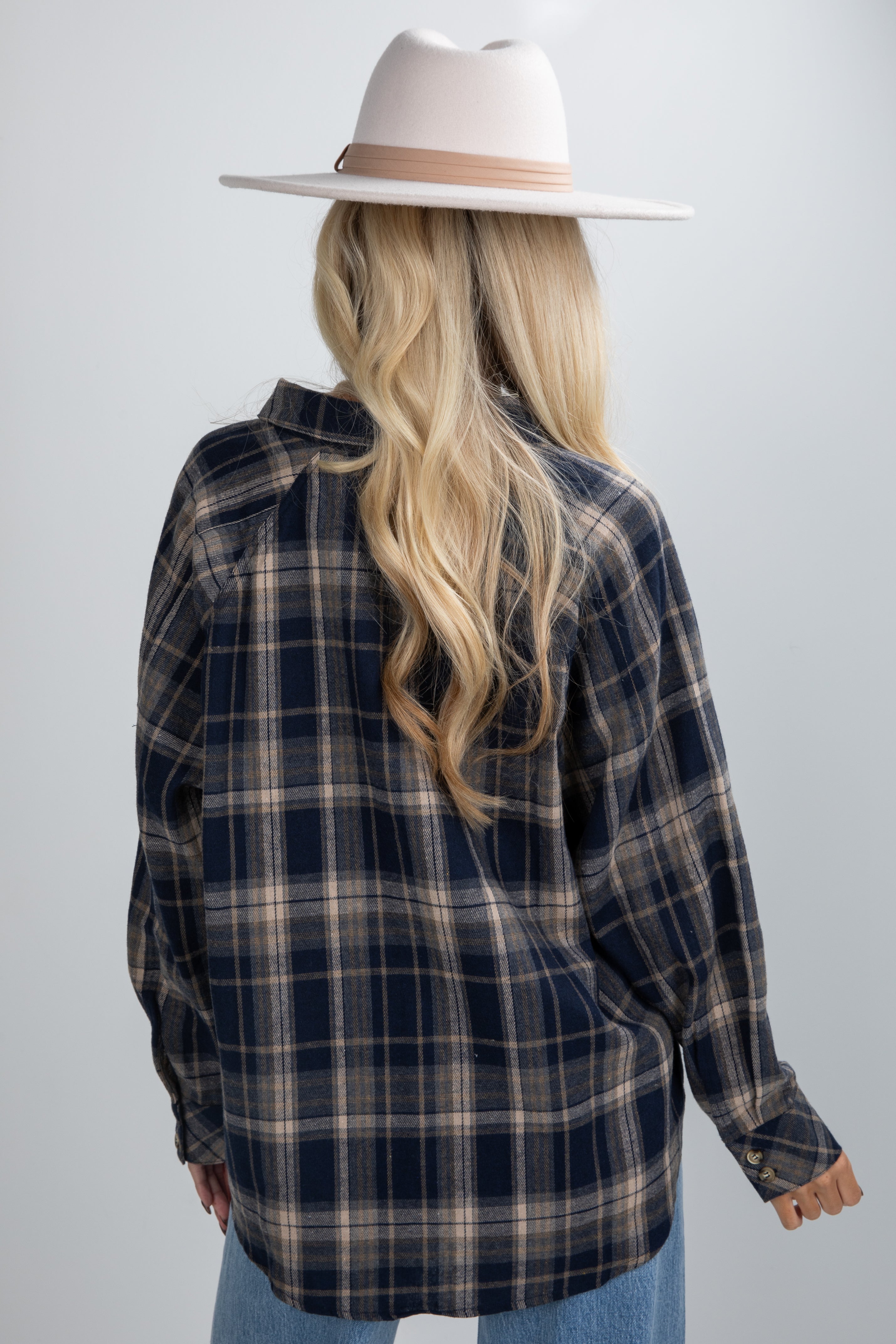 FINAL SALE - Time Goes By Navy Plaid Flannel