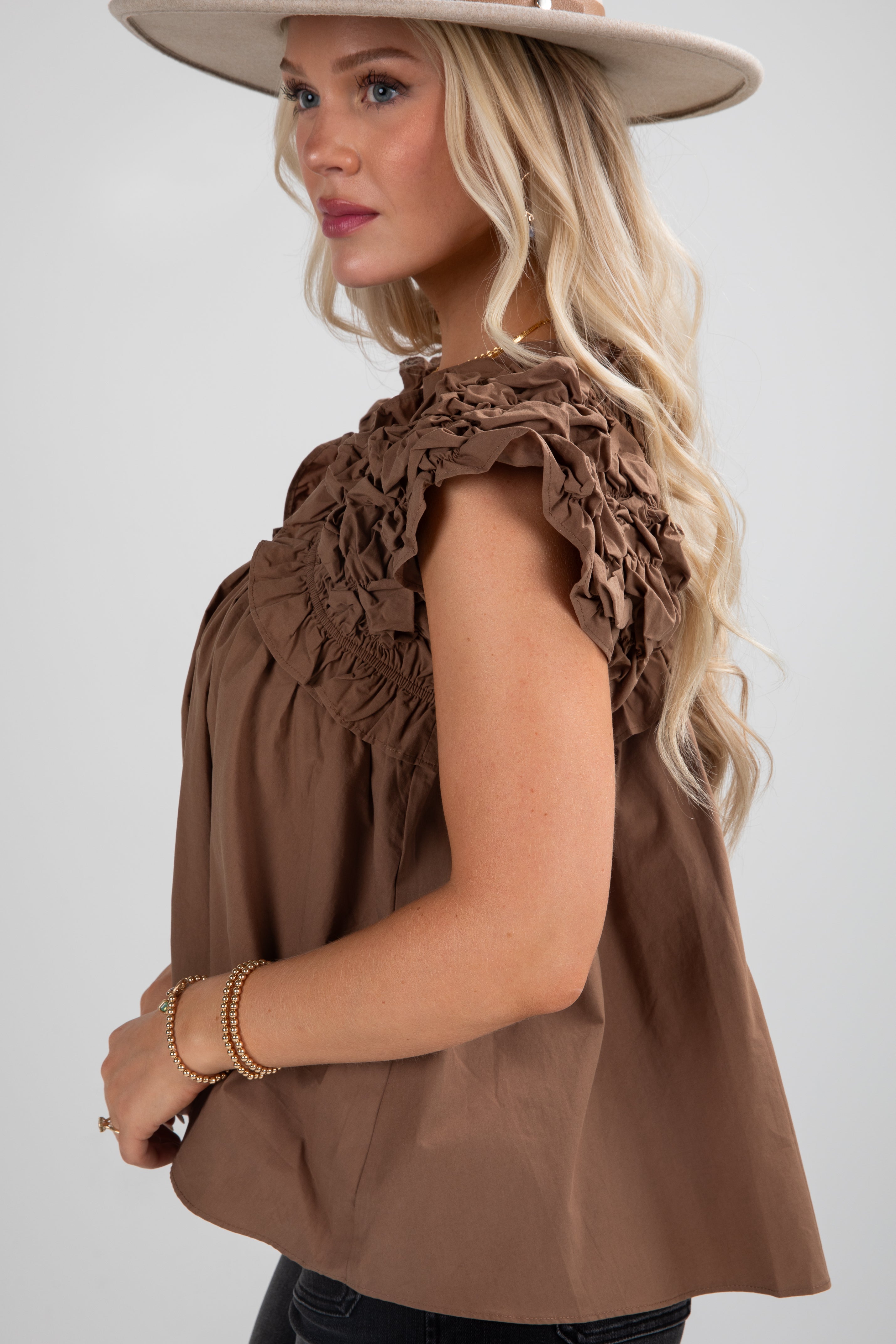 FINAL SALE - Find It Again Smocked Blouse