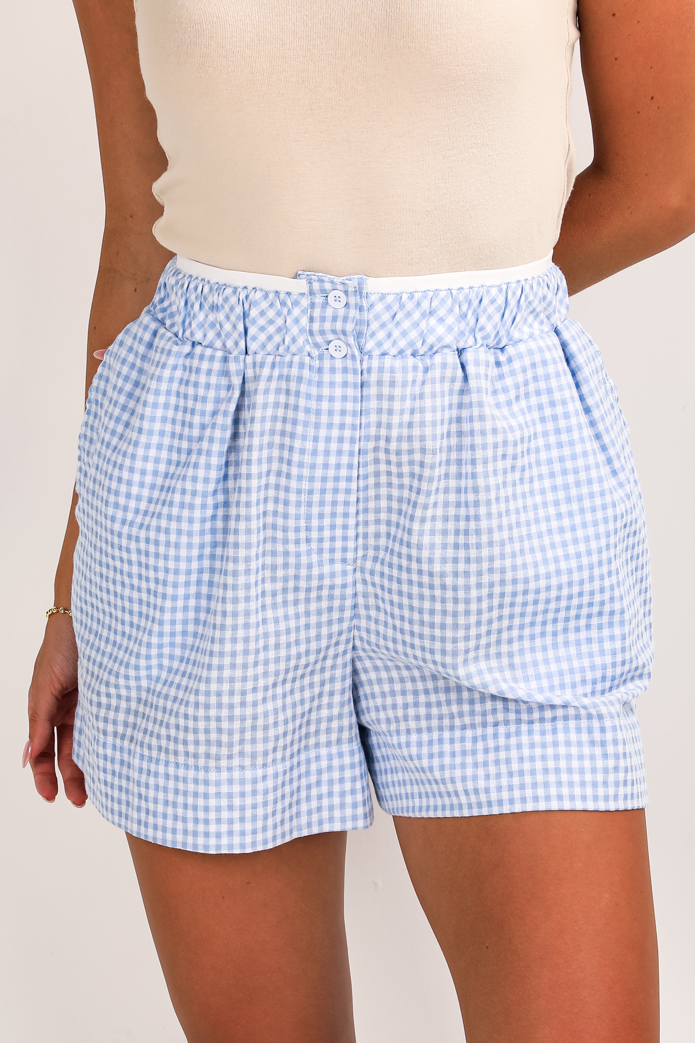 FINAL SALE - Daydream Delight Light Blue Gingham Boxer Shorts