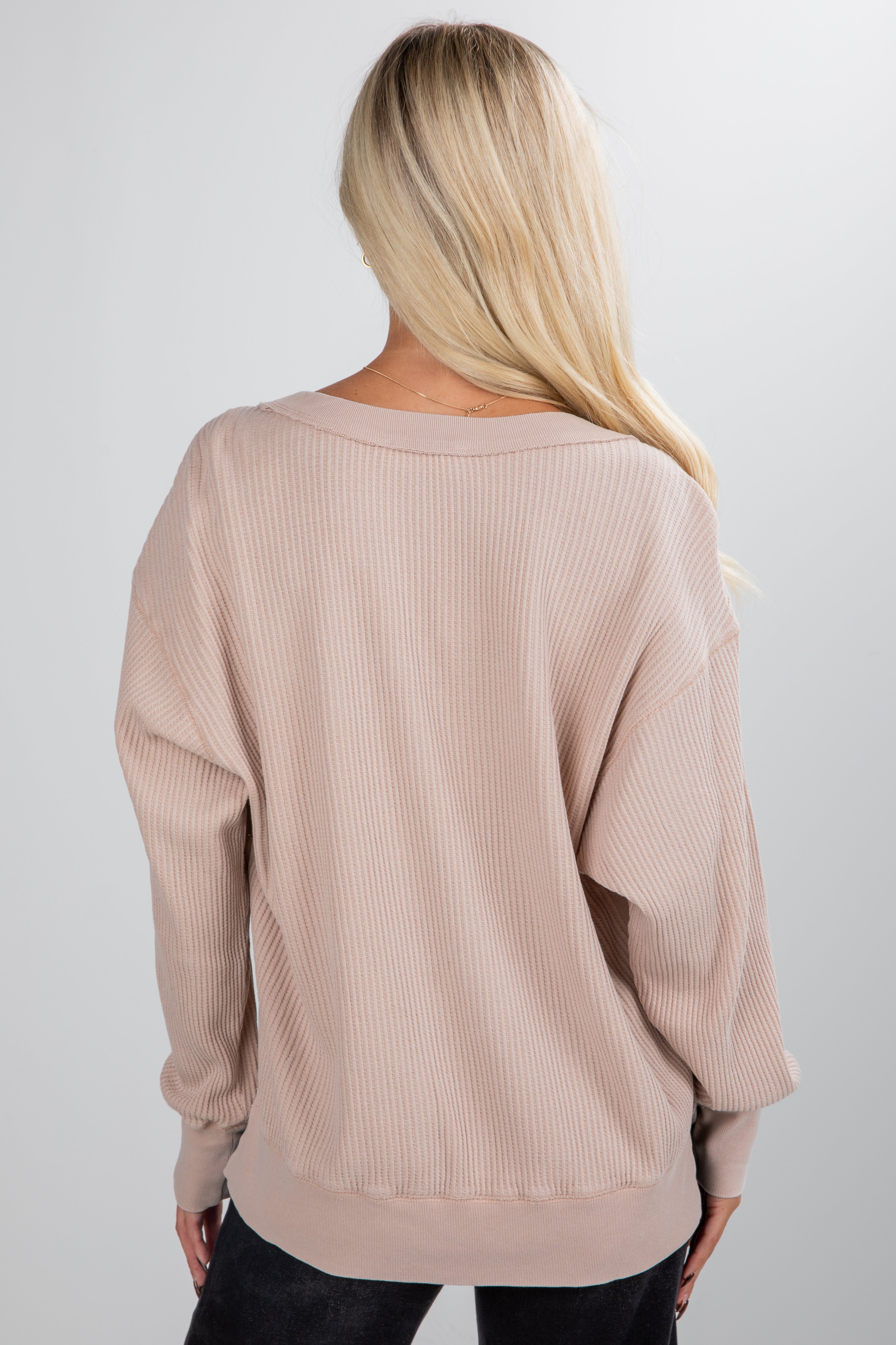 FINAL SALE - Cozy Forecast Waffle Knit Top - DU DEAL