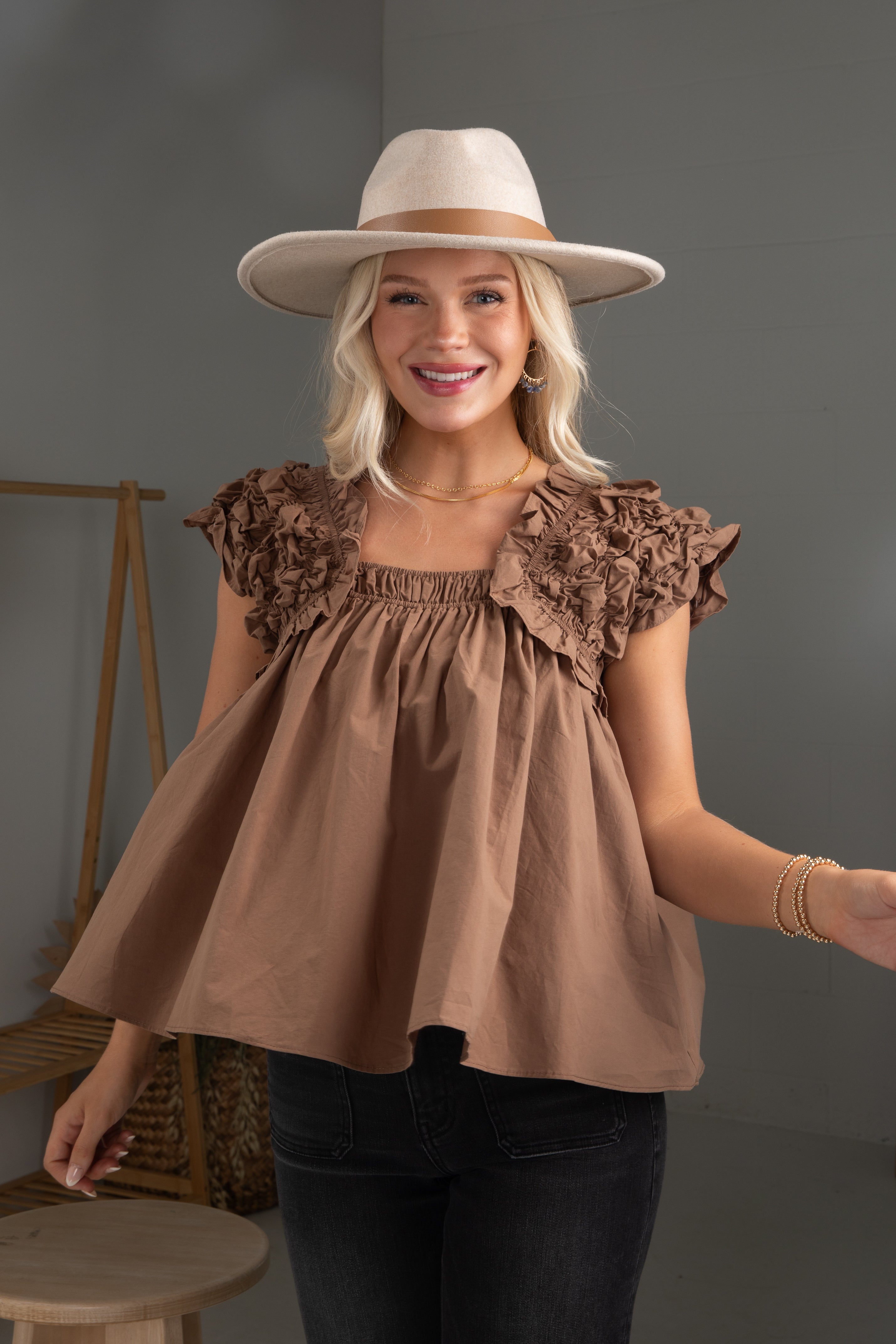 FINAL SALE - Find It Again Smocked Blouse