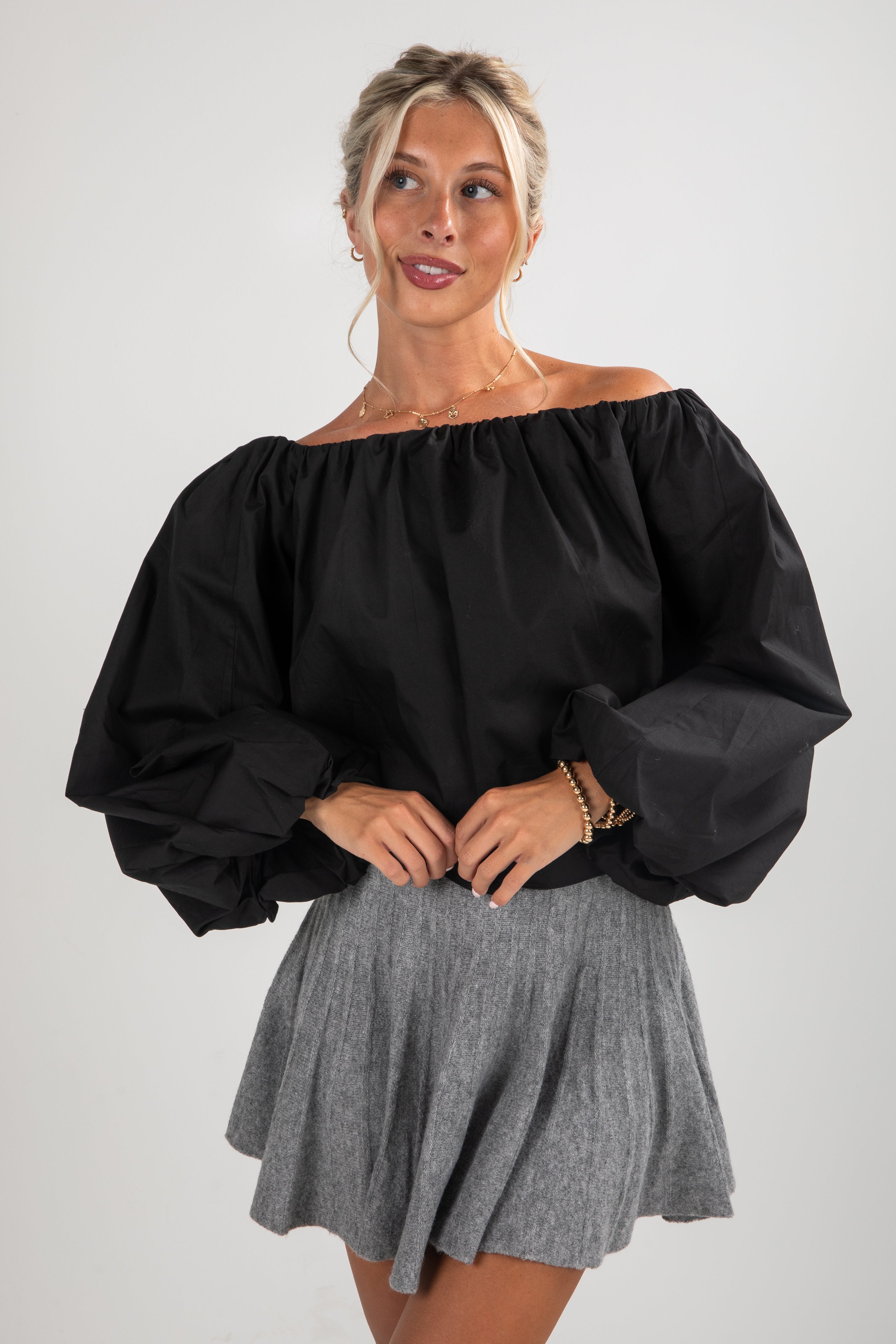 FINAL SALE - Come Along Off-The-Shoulder Blouse