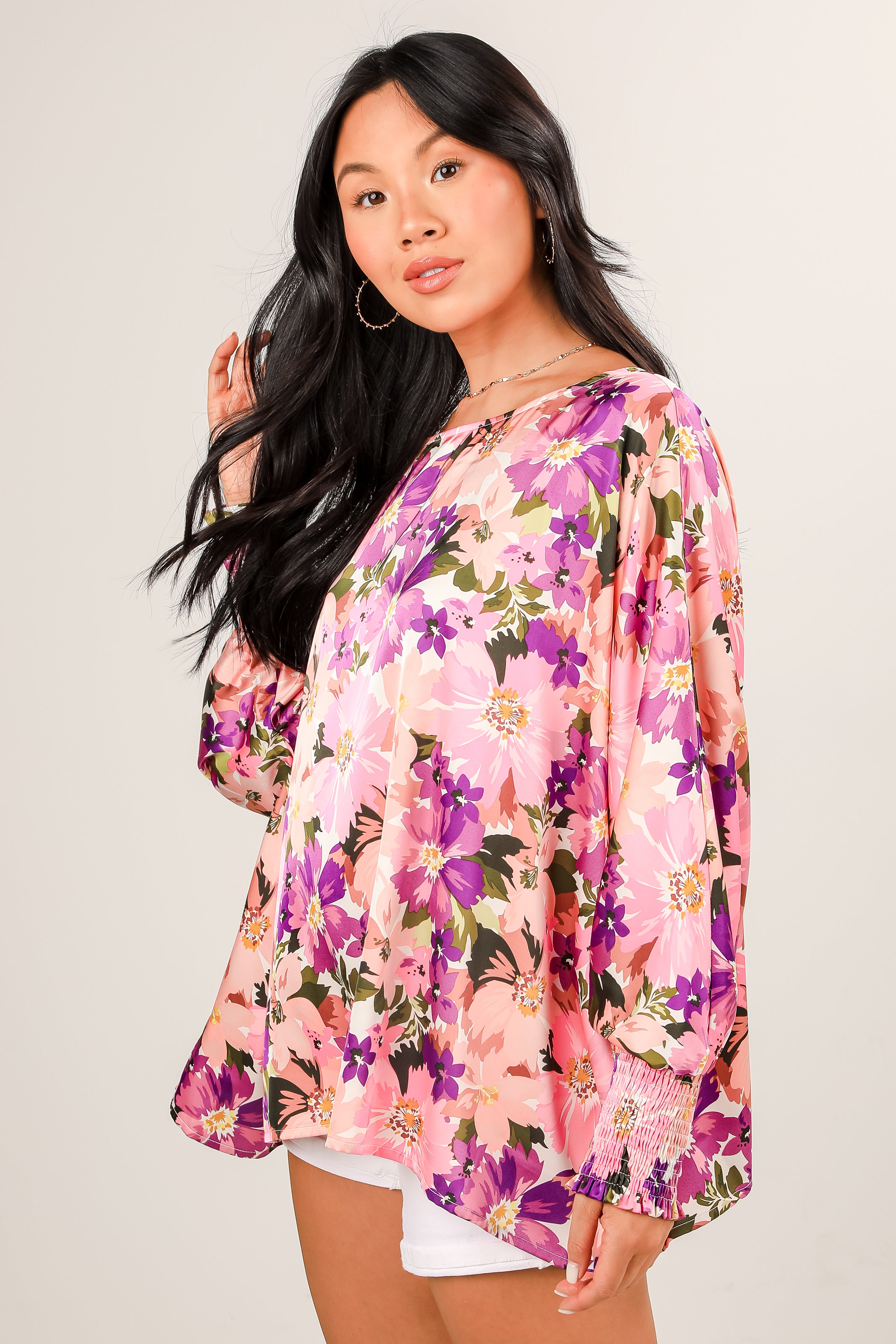 FINAL SALE - Extravagant Moment Pink Floral Blouse