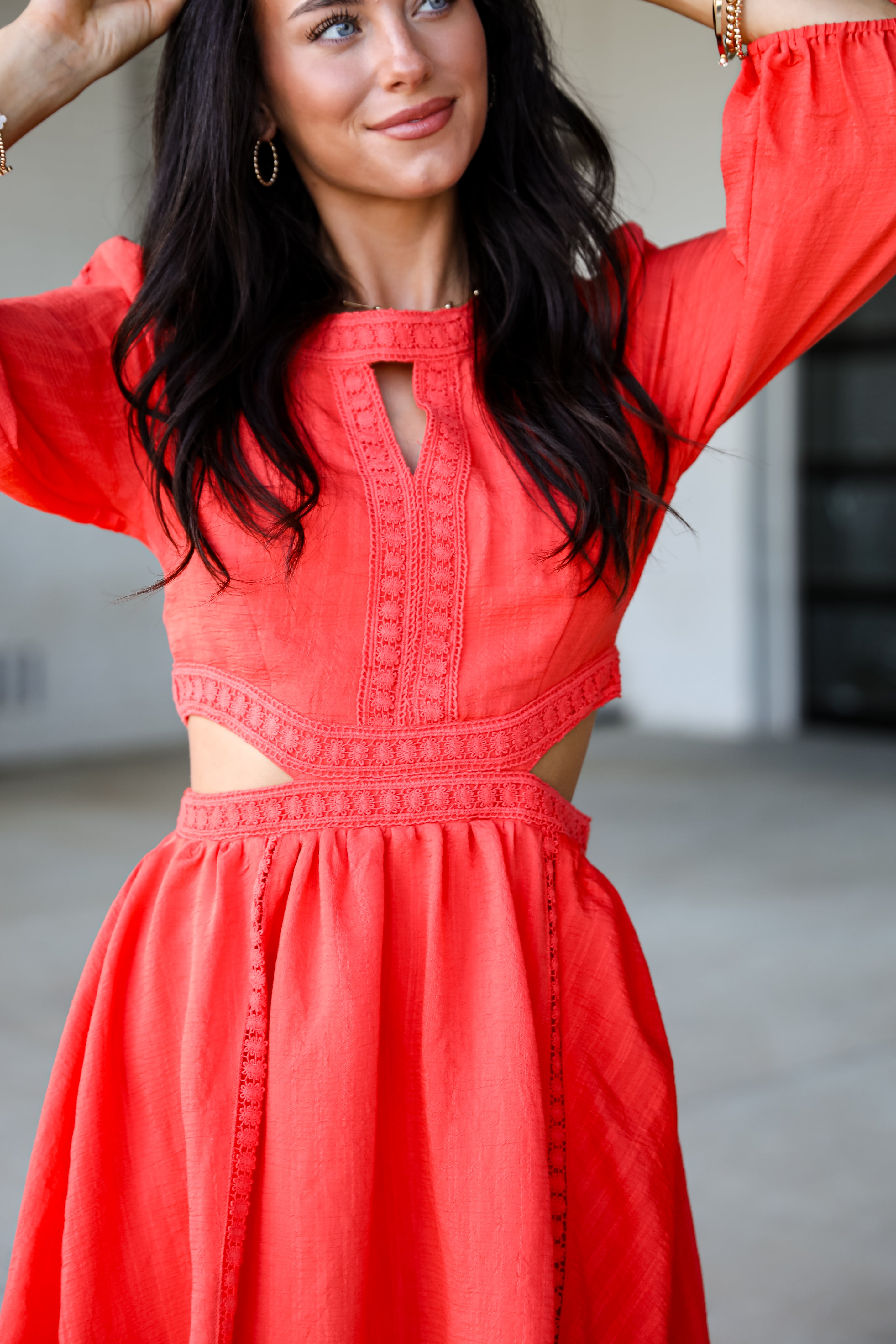 FINAL SALE - Keep It Up Red Cutout Mini Dress