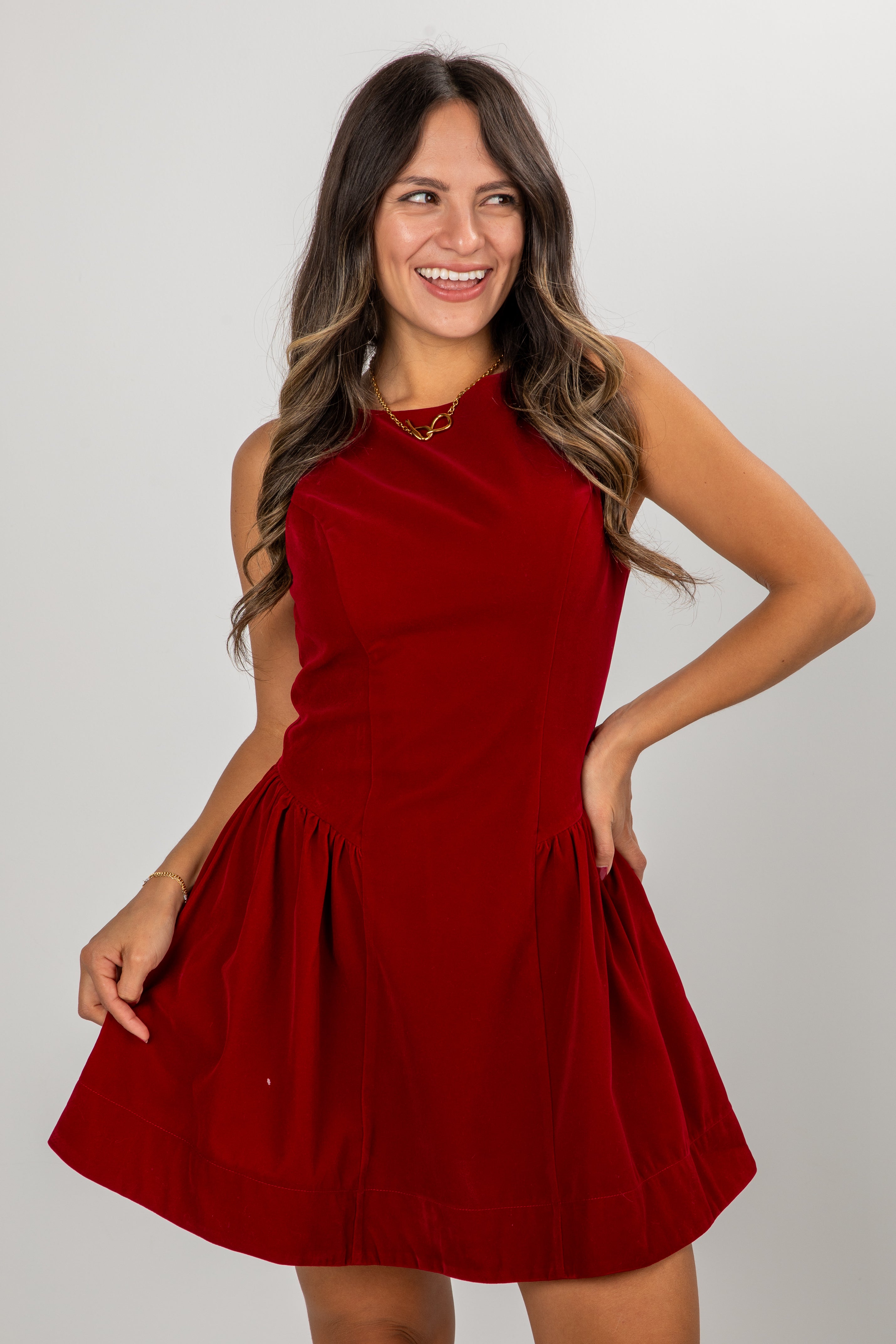 FINAL SALE - Sugarplum Red Velvet Dress