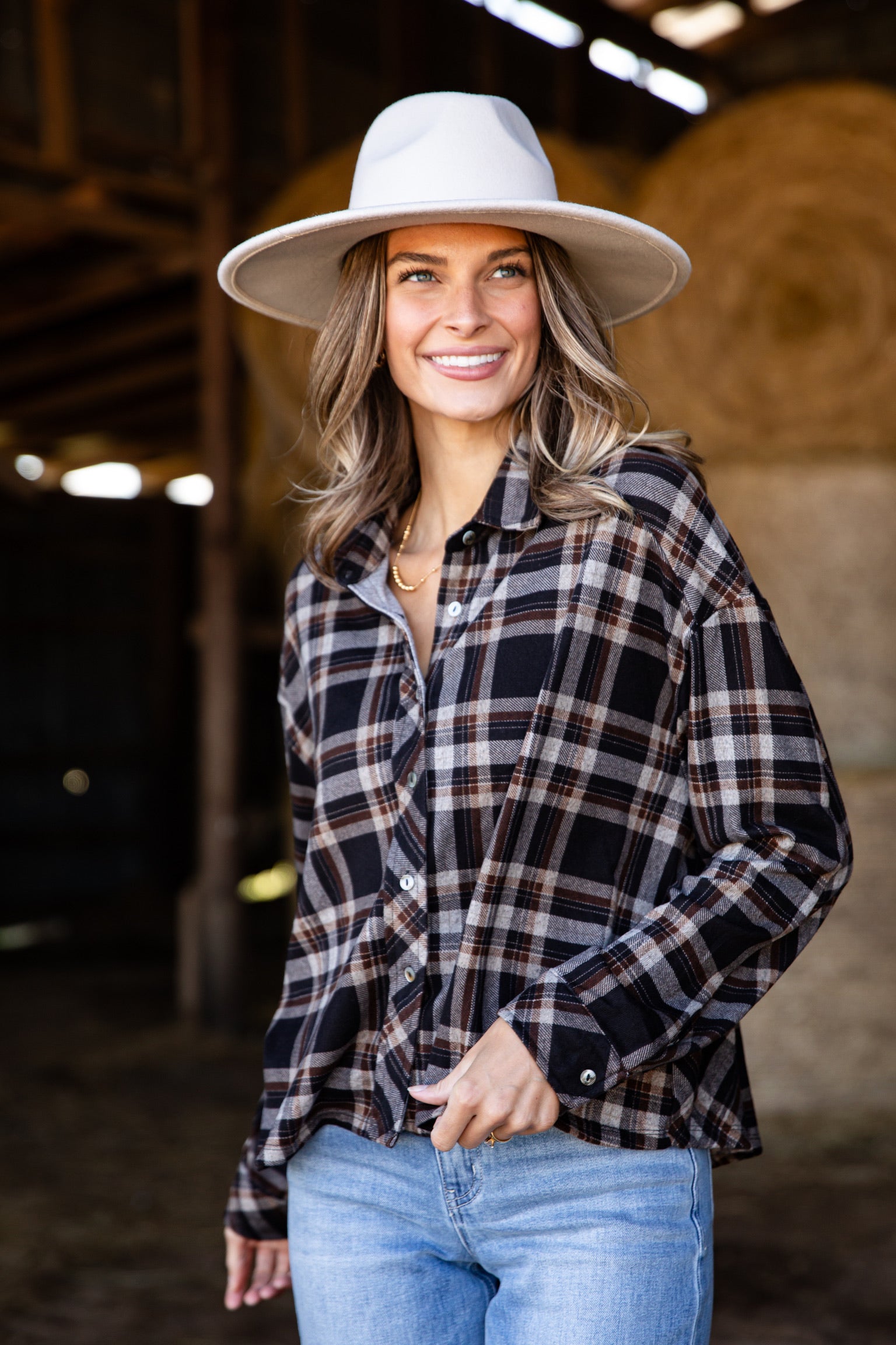 FINAL SALE - Changing Leaves Brown Plaid Flannel