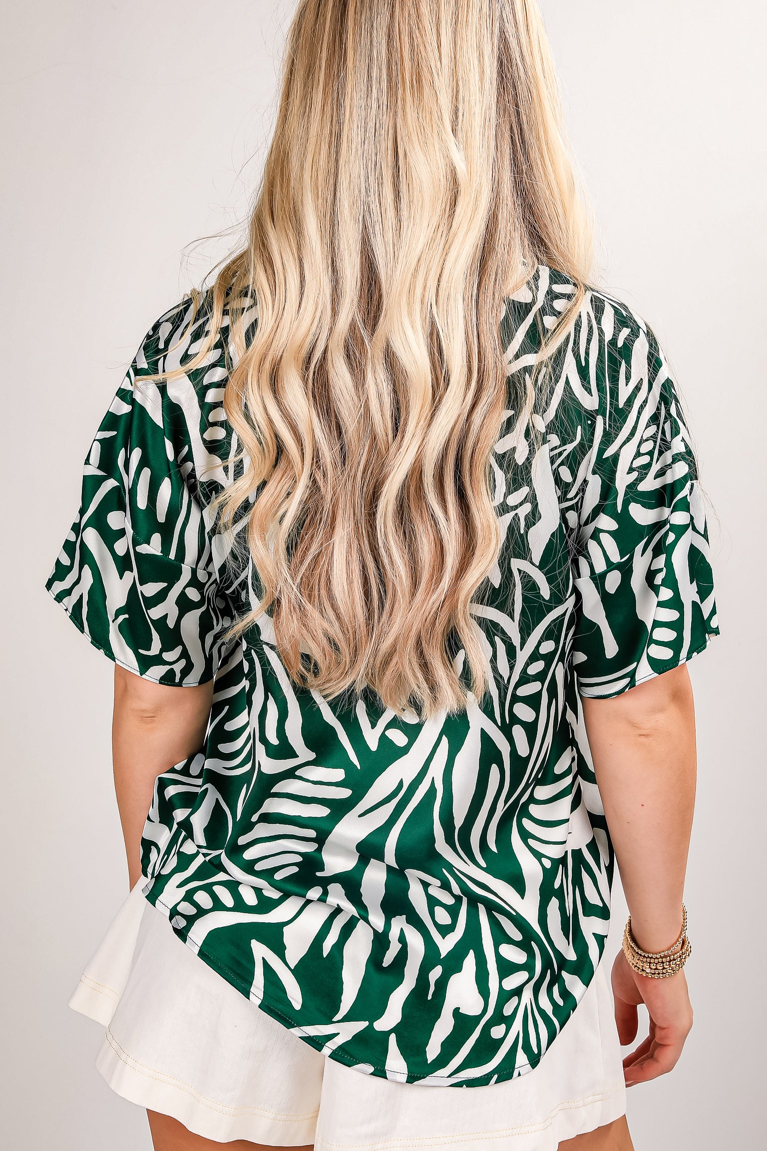 FINAL SALE - Our Story Green Satin Blouse - DU DEAL